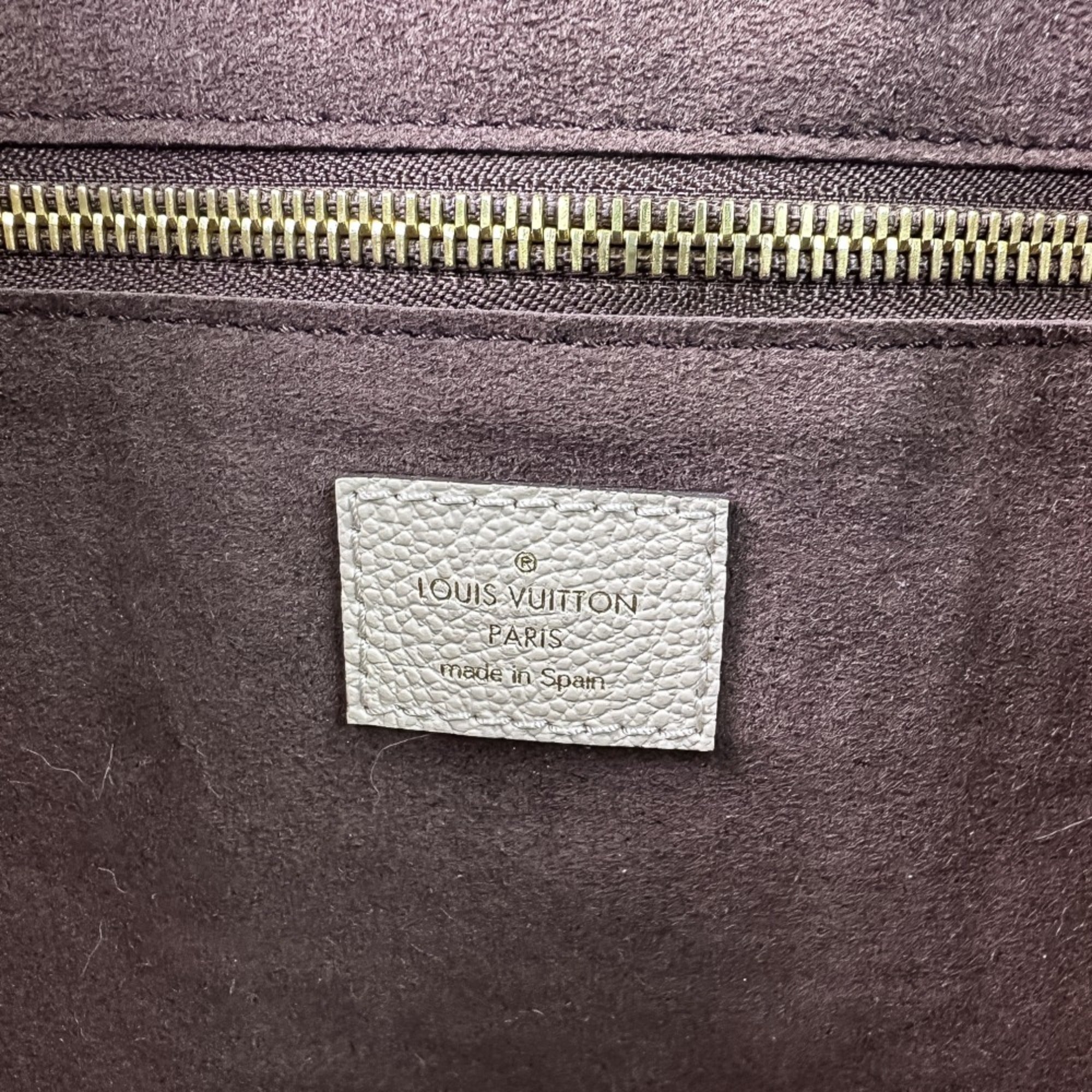 LOUIS VUITTON Monogram Empreinte Neverfull MM Tote Bag M46676 Crème Women's — Like New