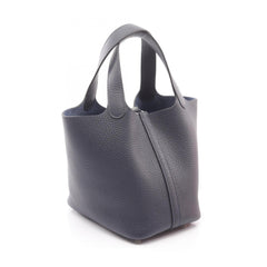 Hermes Picotin Lock PM Blue Nuit Handbag, Taurillon Clemence Leather, Women's, Navy — New - Store Return