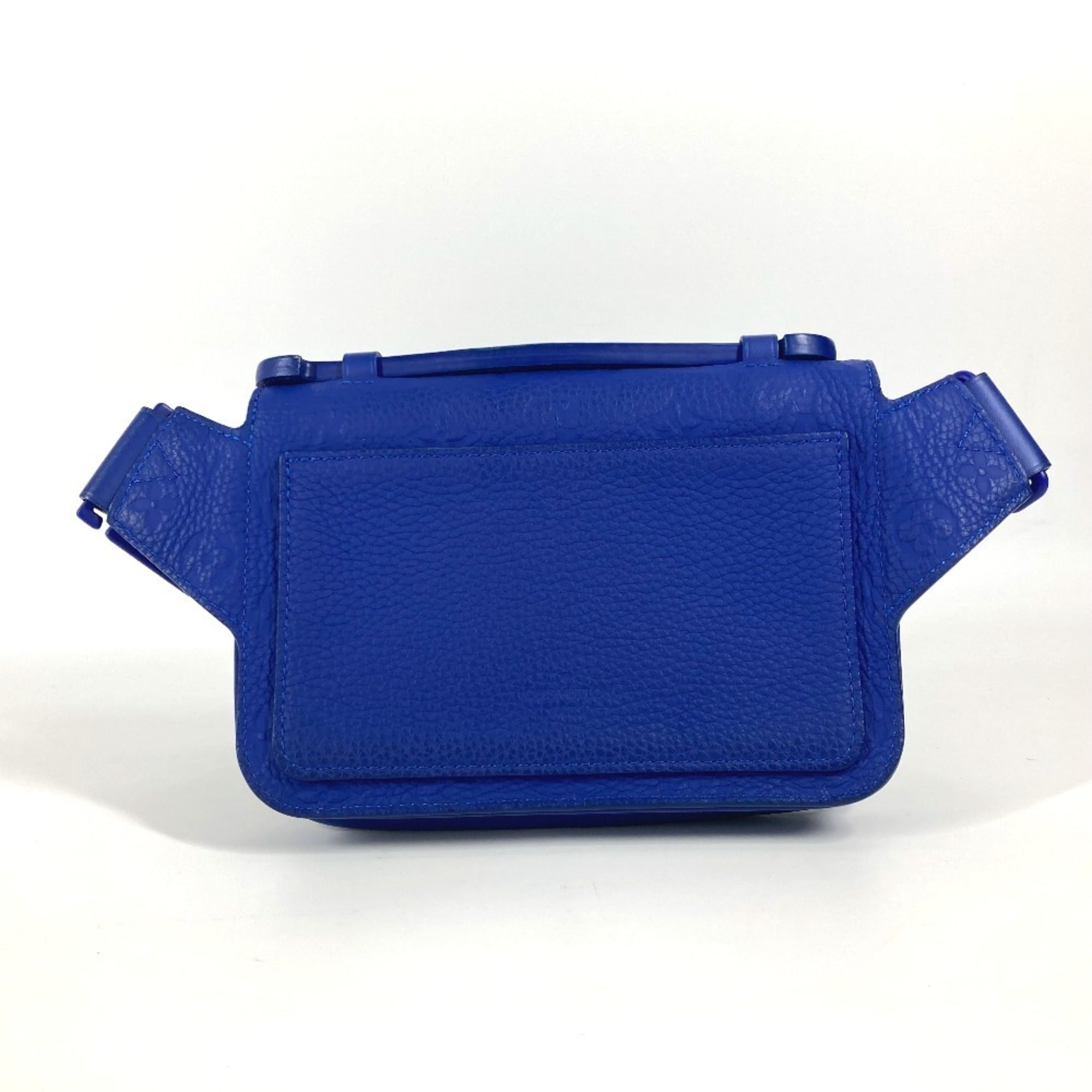 LOUIS VUITTON M58486 Monogram Taurillon S Rock Sling Bag, Belt Cross Shoulder Body Leather, Men's, Women's, Blue — Like New