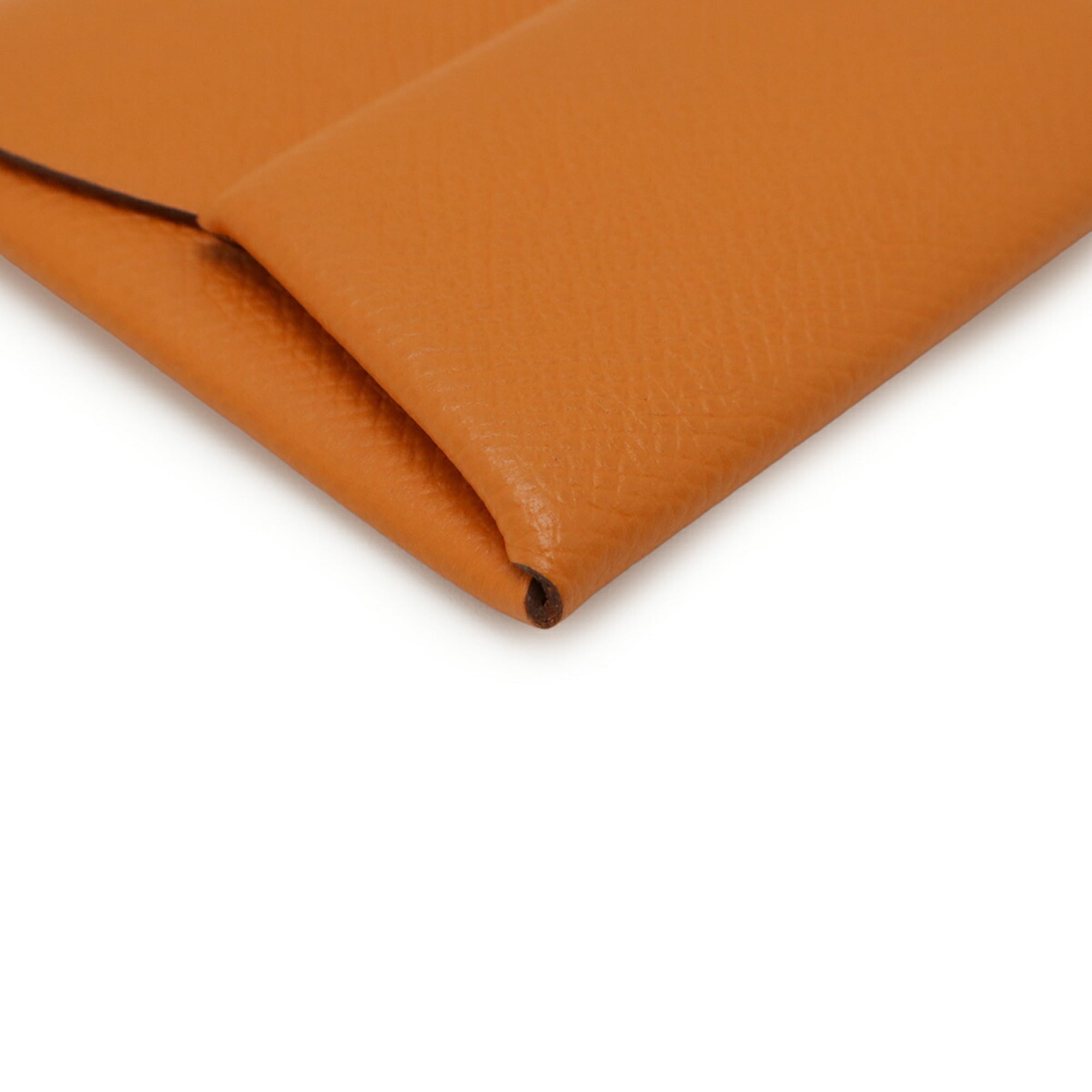 HERMES Bastia Coin Purse, Epsom Leather, Orange, D Stamp