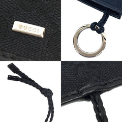 GUCCI GG Canvas Crochet Necklace Key Ring Keychain Charm Black Pendant Gucci Men's — Like New