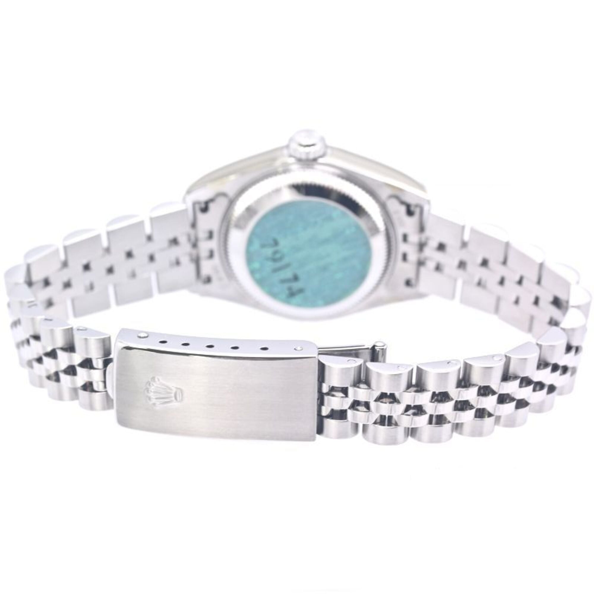 ROLEX Datejust Sapphire 2P 79174 Women's Watch 18K White Gold x Stainless Steel 40301 — Like New