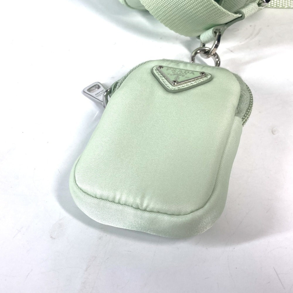 PRADA 1BD953 Triangle Plate Re-Nylon Shoulder Bag Nylon Women's ACQUA Aqua Green E-240920-15 — Like New