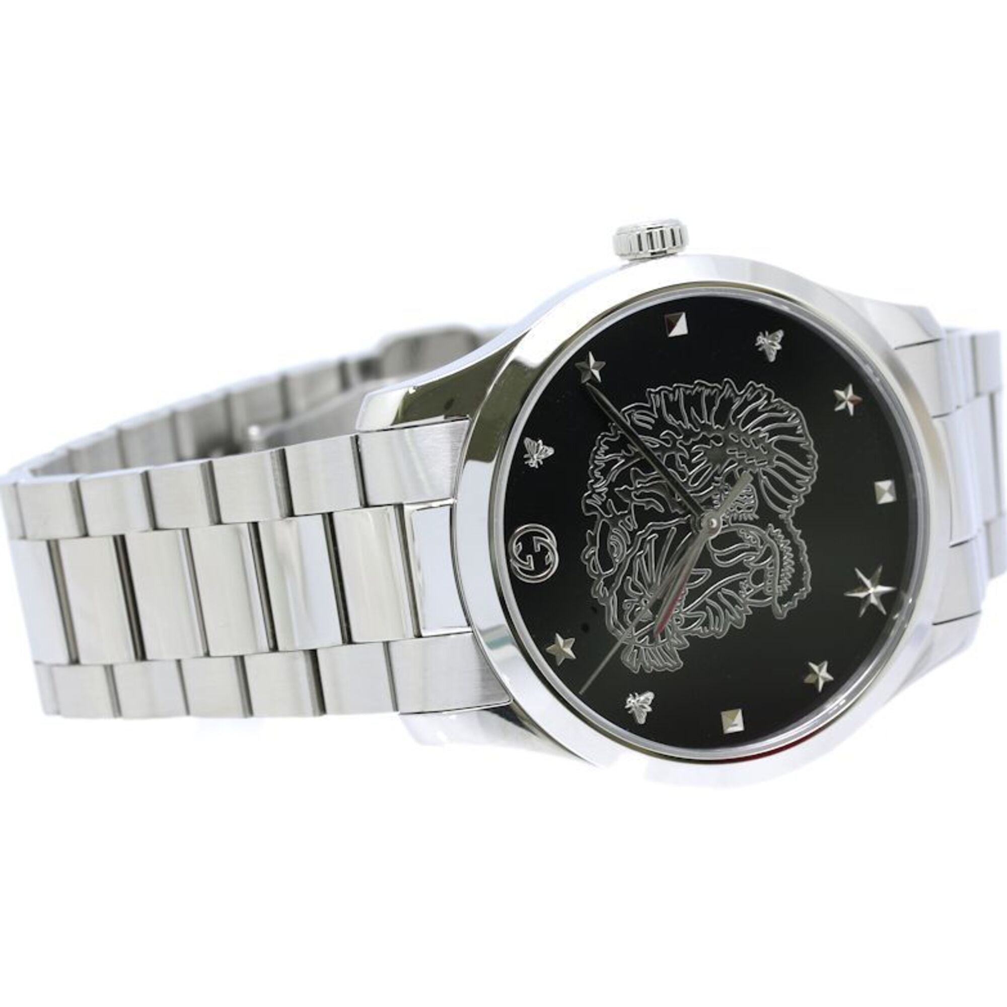 GUCCI G-Timeless YA1264125 126.4 Men's Watch Stainless Steel /40427 — Very Good