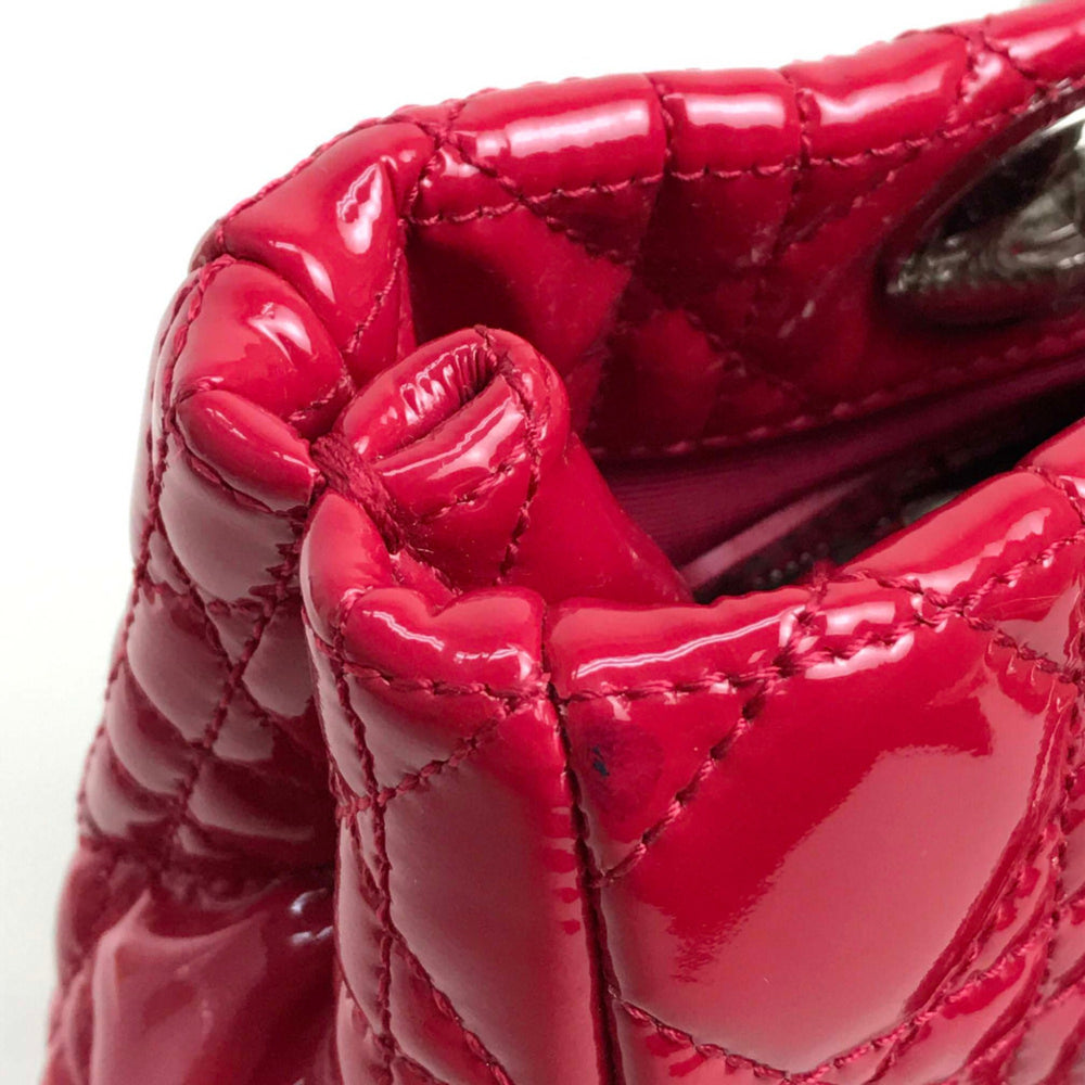 CHRISTIAN DIOR M0955PVR Cannage soft enamel Bag ChainShoulder Tote Bag Hand Bag Pink Based SilverHardware — Like New