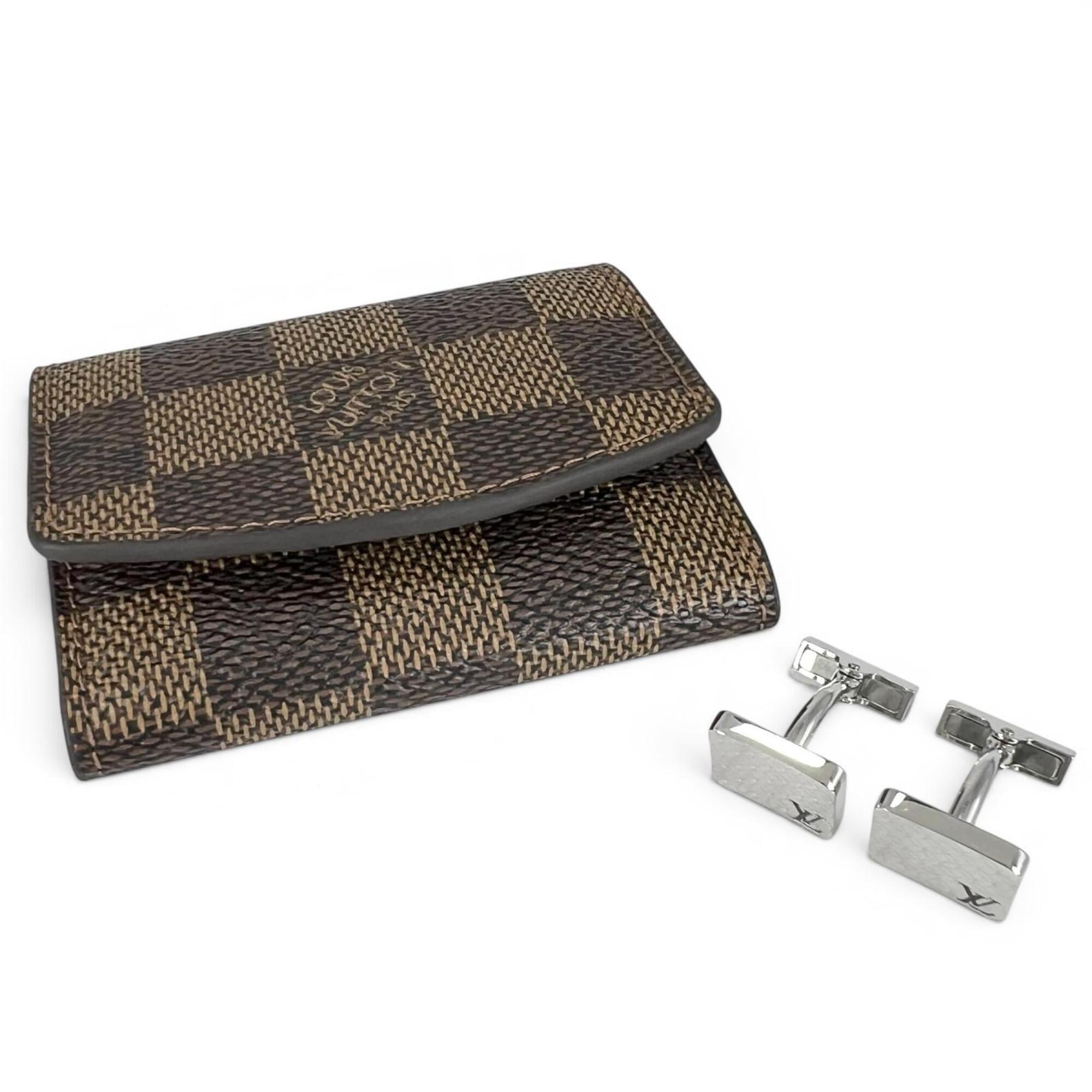LOUIS VUITTON M65043 Bouton de Manchette Champs-Élysées Cufflinks, Silver, Made in France, Men's — Like New