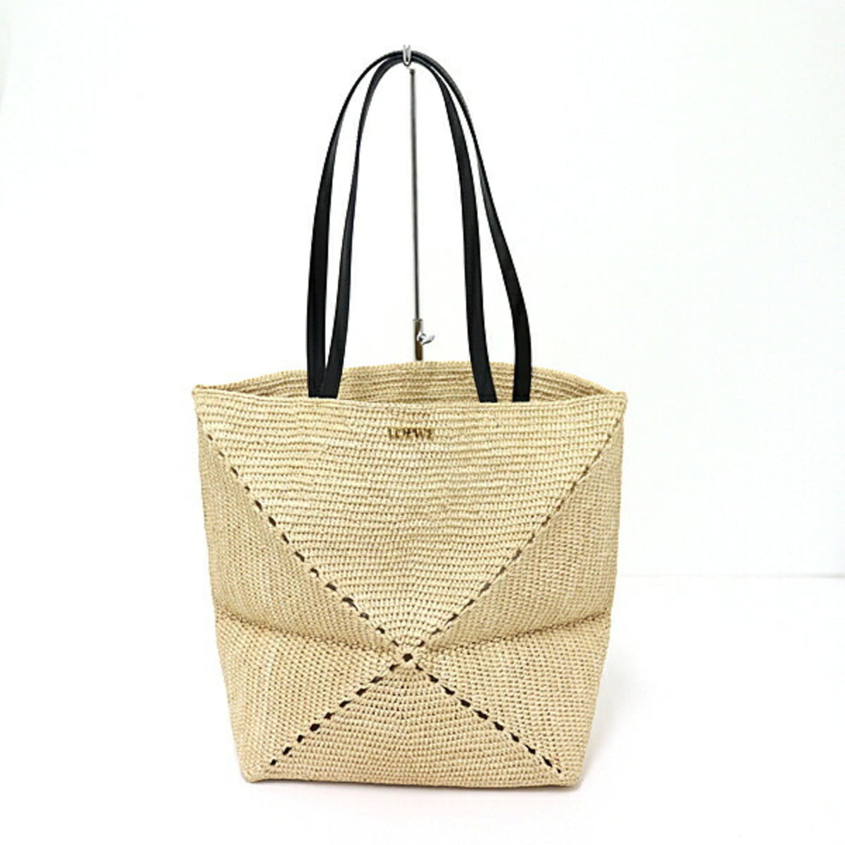 LOEWE Puzzlefold Tote Medium Raffia Natural Bag A779G50X08 Unused — New - Store Return