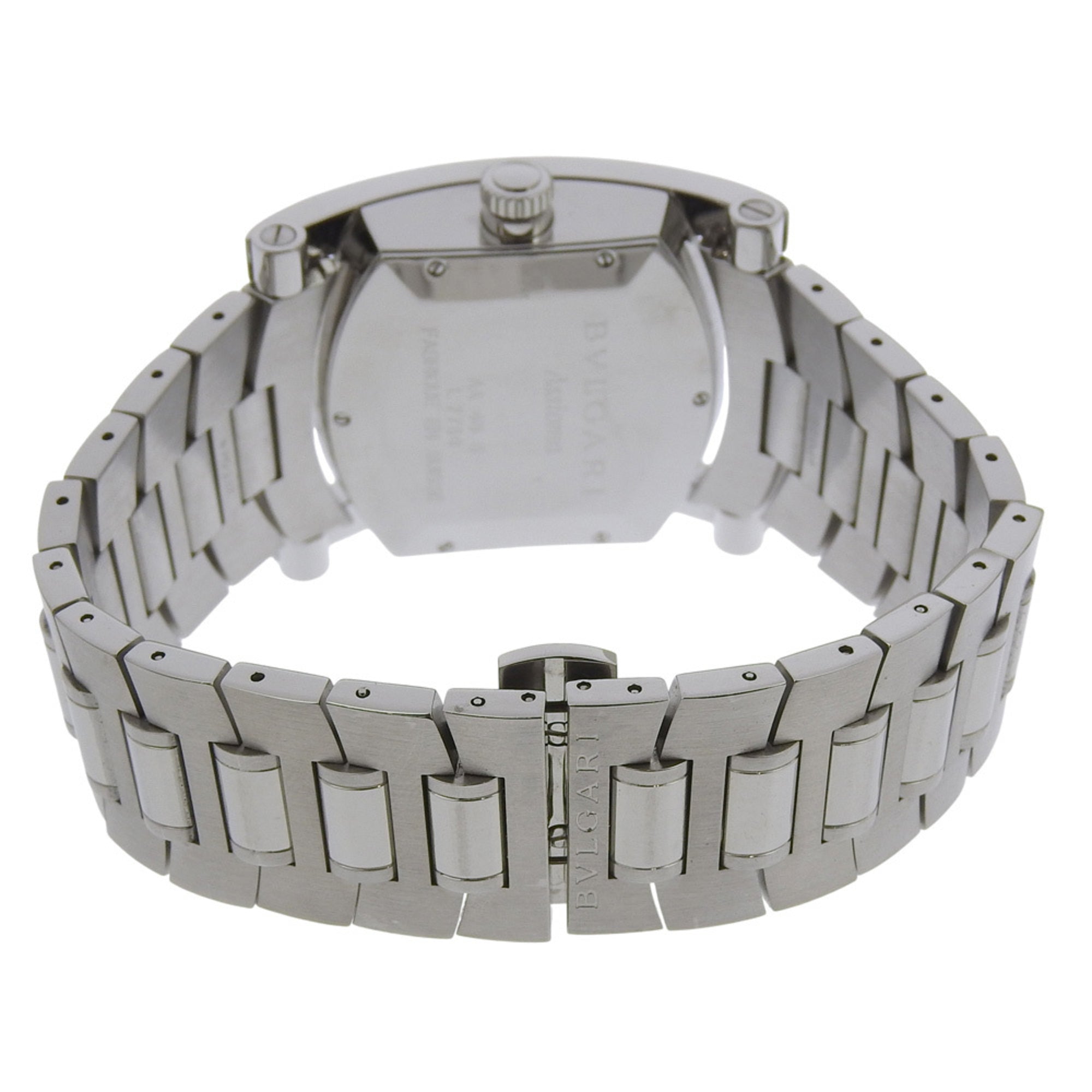 Bulgari BVLGARI Assioma Watch AA48S Stainless Steel Silver Automatic Analog Black Dial Men's — Good