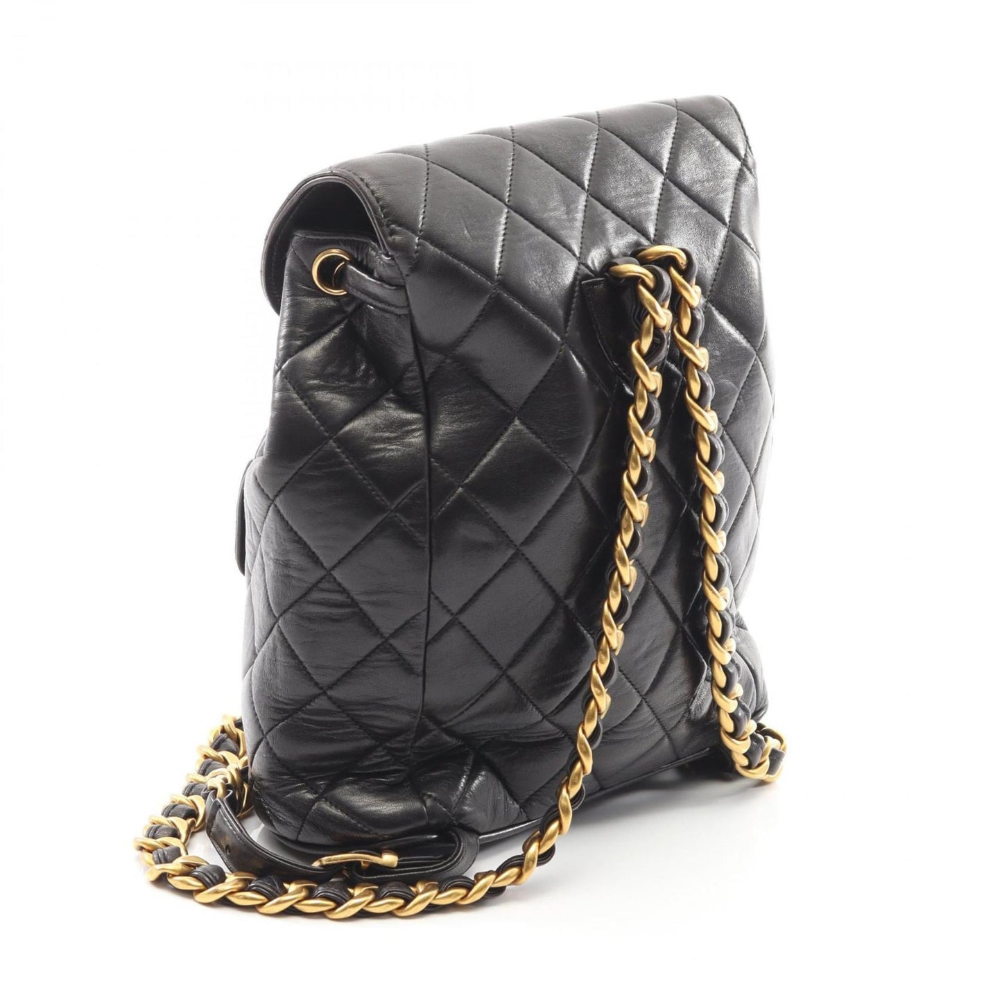 CHANEL Matelasse Backpack Bag in Lambskin Leather, Women's, Black