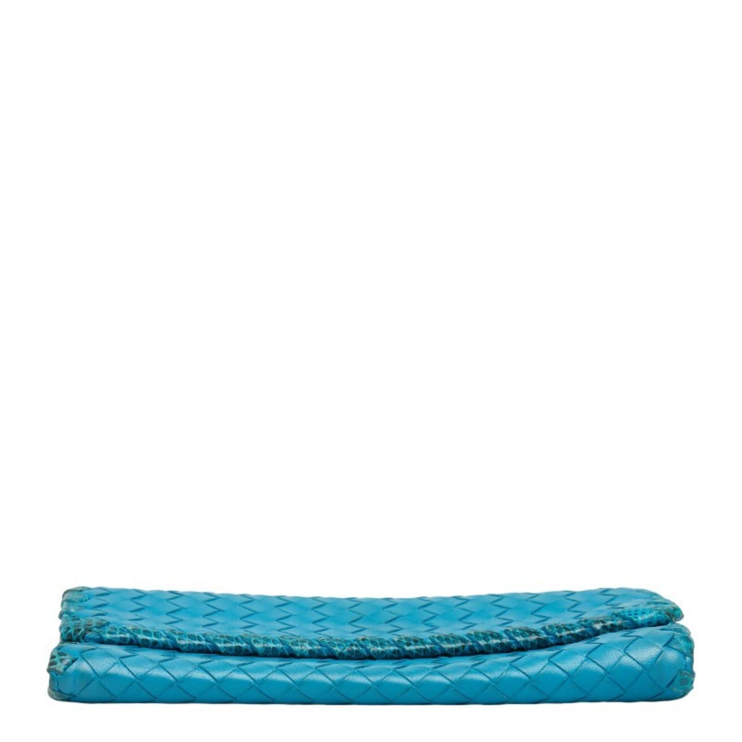 Bottega Veneta Intrecciato Long Wallet Blue Leather Women's BOTTEGAVENETA