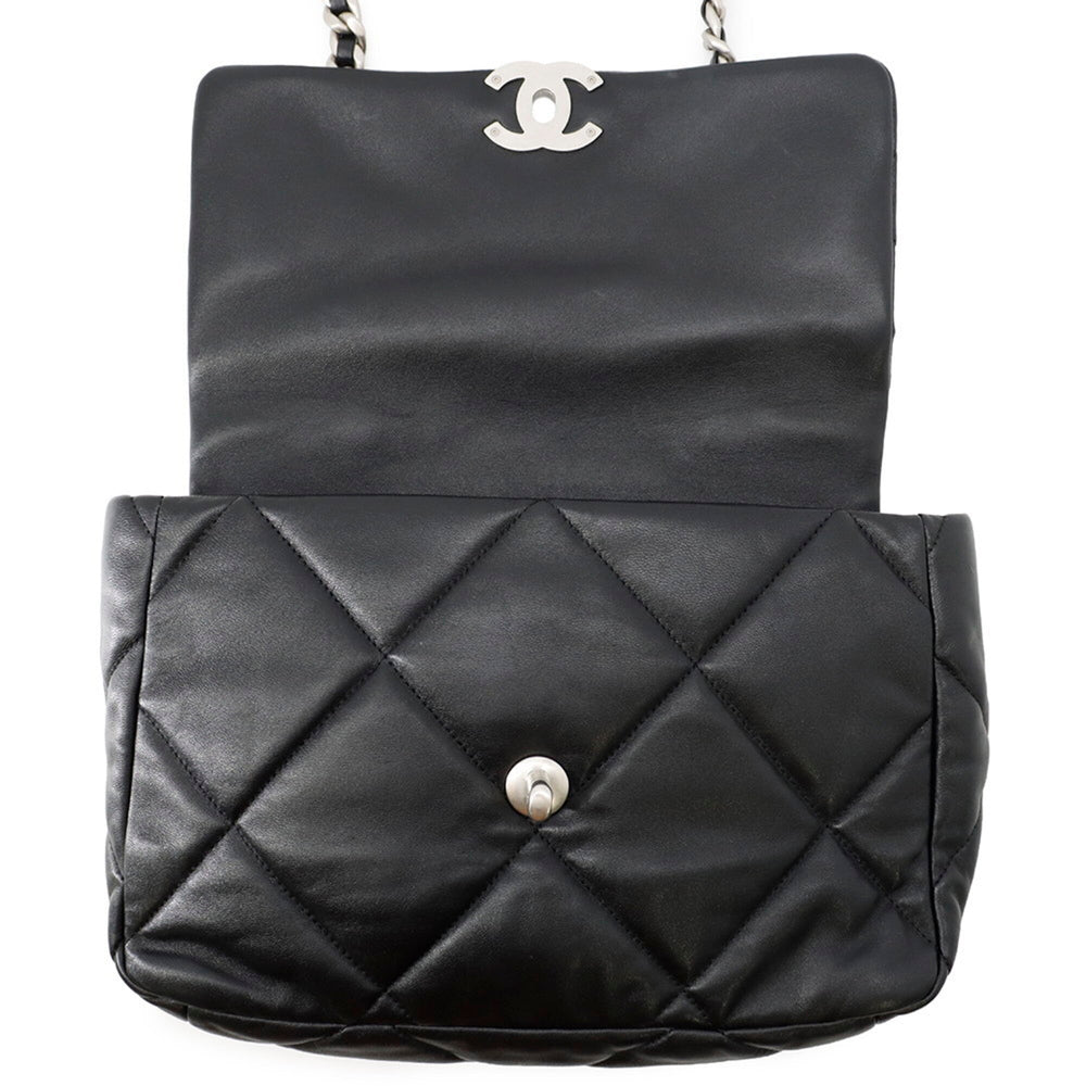 Chanel Chain Shoulder Bag 19 Large Lambskin AS1161 CHANEL Handbag 2-way Black Women's — Like New