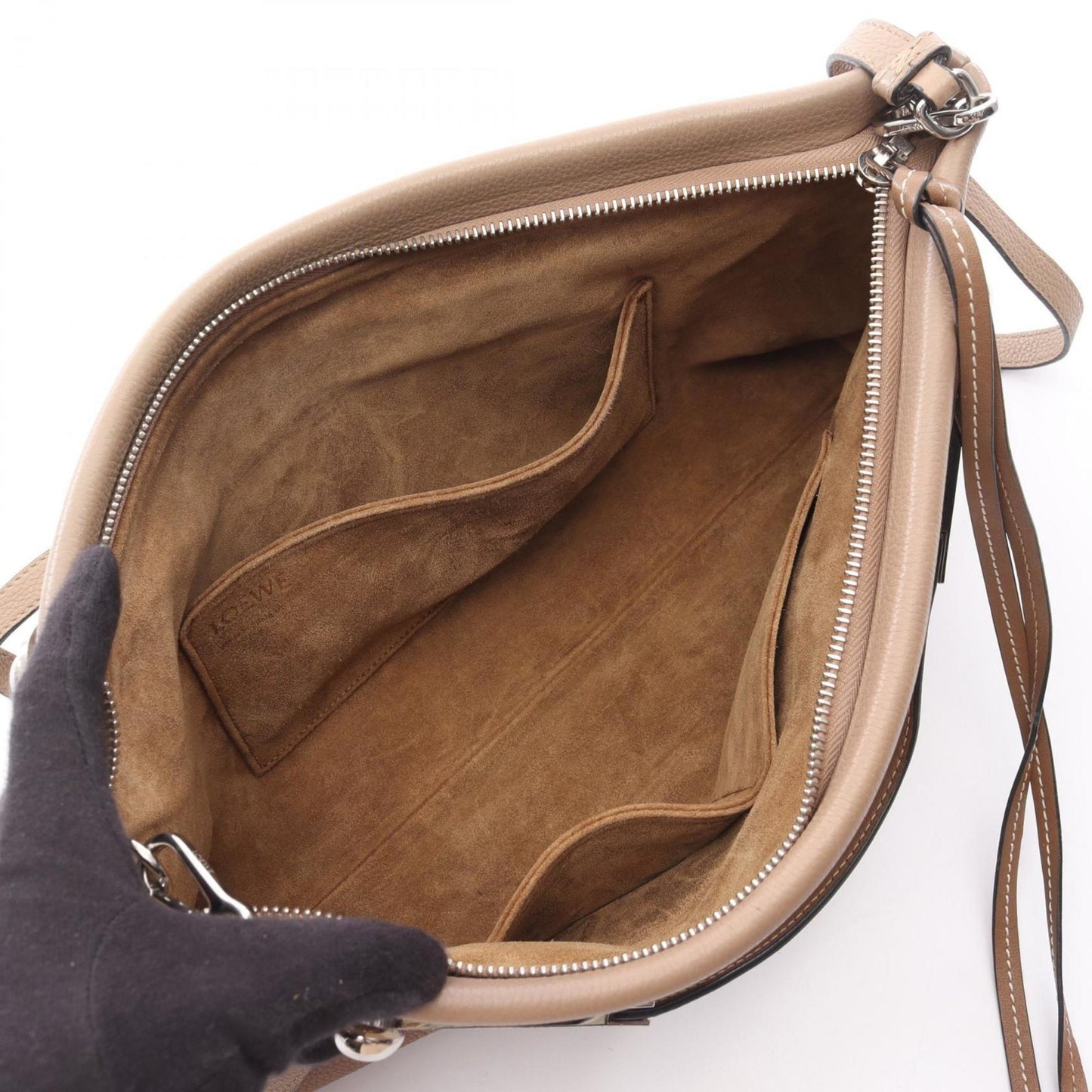 LOEWE Missy handbag, leather, women's, beige, 327.12KR95