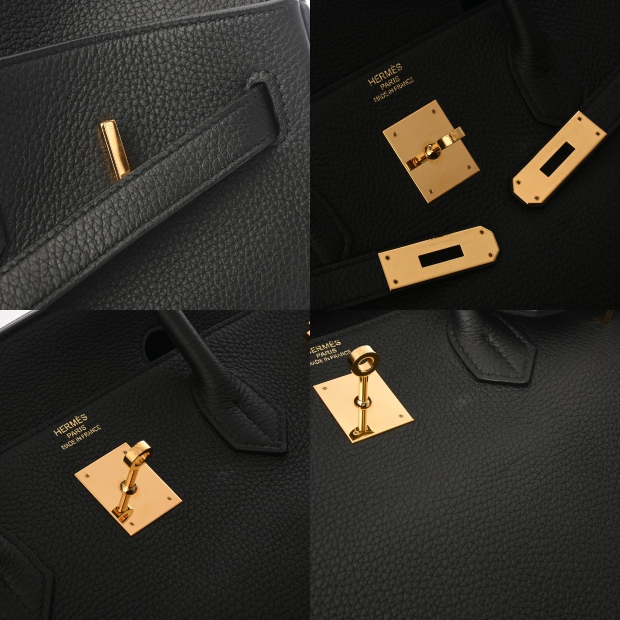 HERMES Birkin 40 Black C Stamp (circa 2018) Unisex Togo Handbag A Rank Pre-owned Ginzo