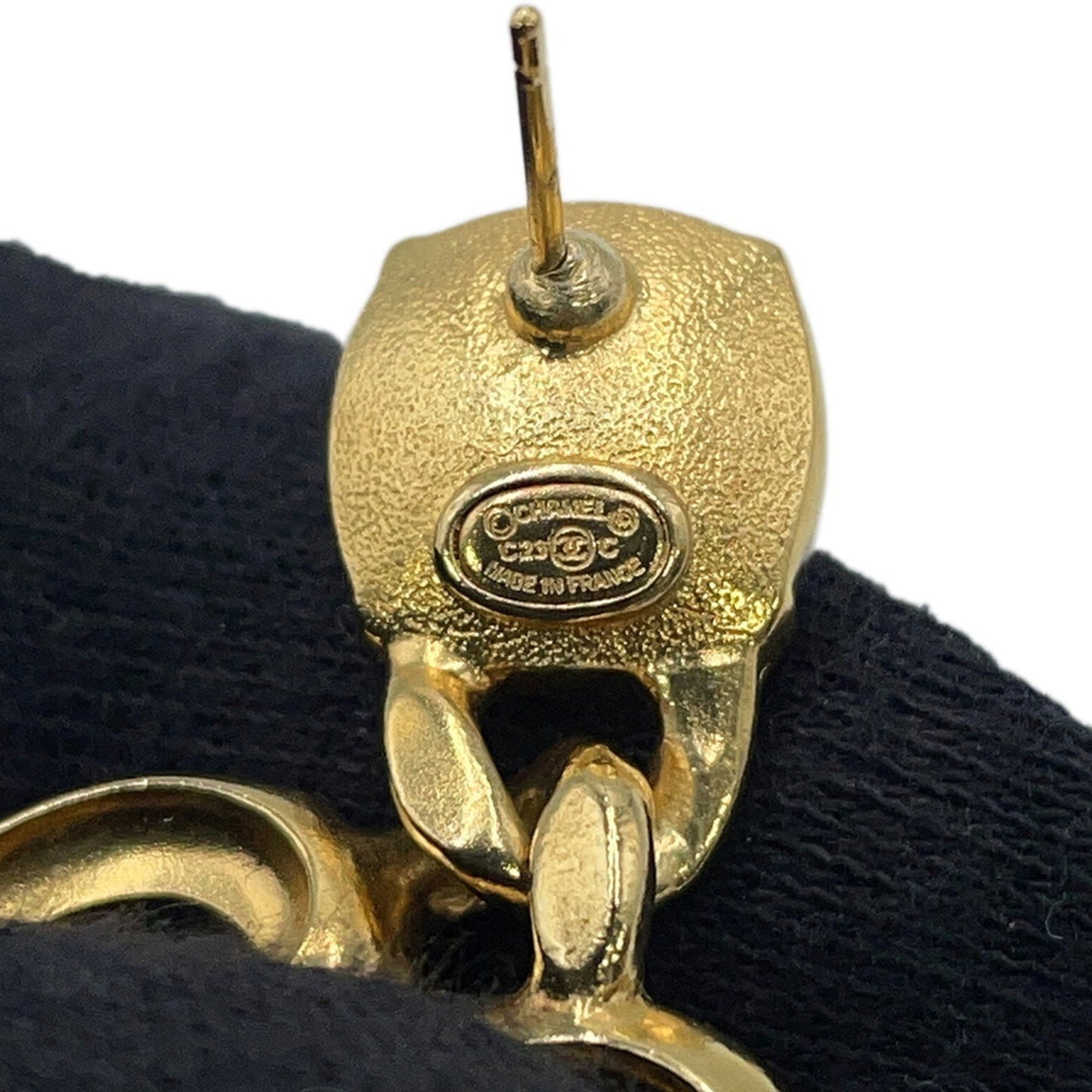 Chanel Coco Mark Rhinestone Metal Earrings C23C ABA100 CHANEL