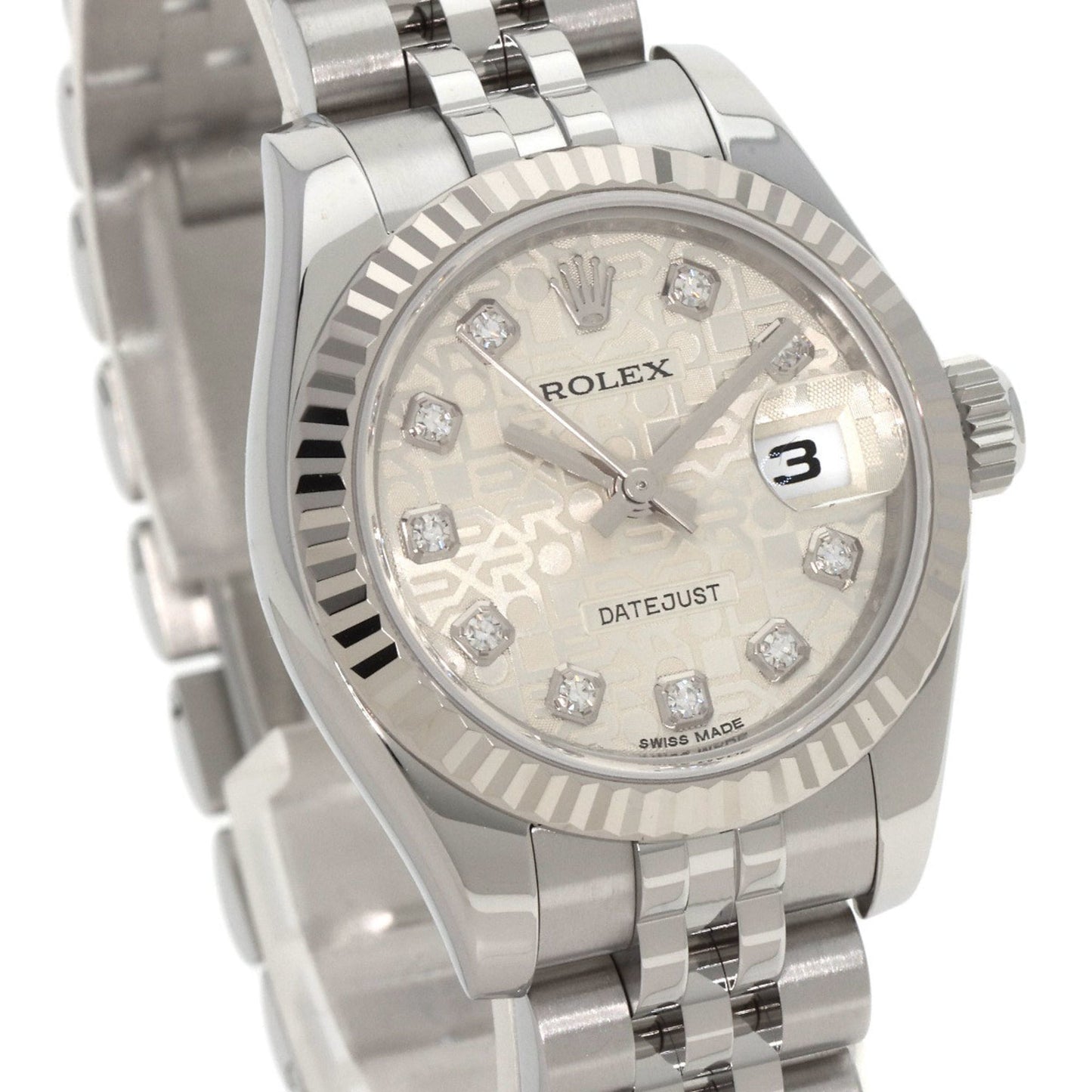 Rolex 179174G Datejust 10P Diamond Watch Stainless Steel SS K18WG Ladies ROLEX