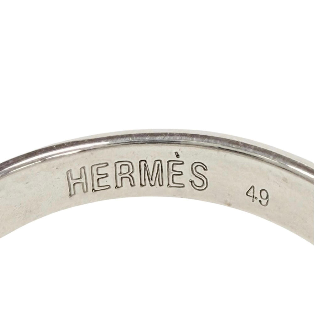 HERMES Heart Knock Ring, 925/750 Combination, Silver/Gold, Size 49, Weight 4.8g, Women's — Like New