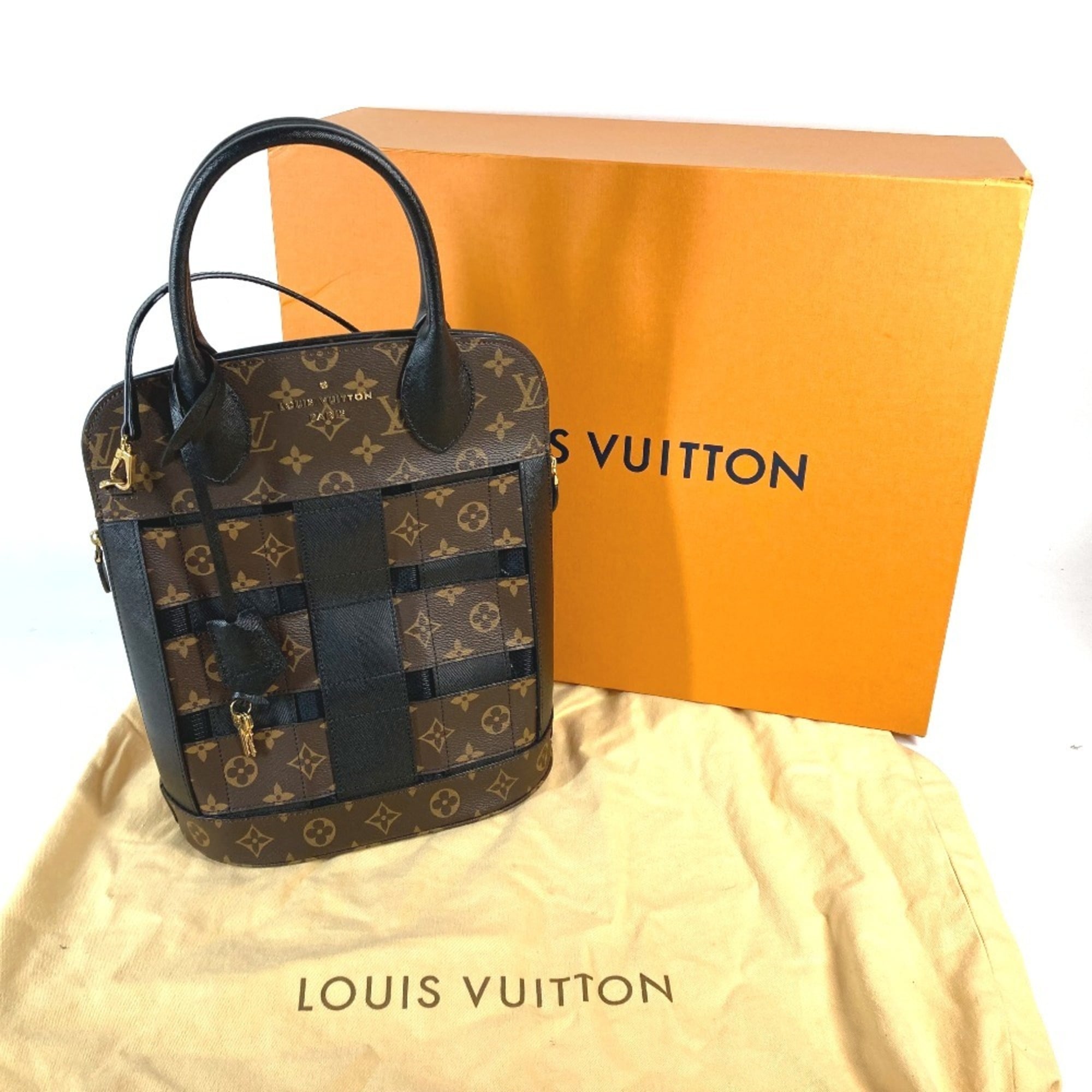 LOUIS VUITTON M44111 Monogram Traceage Tote Shoulder Bag Canvas Women's Brown — Like New
