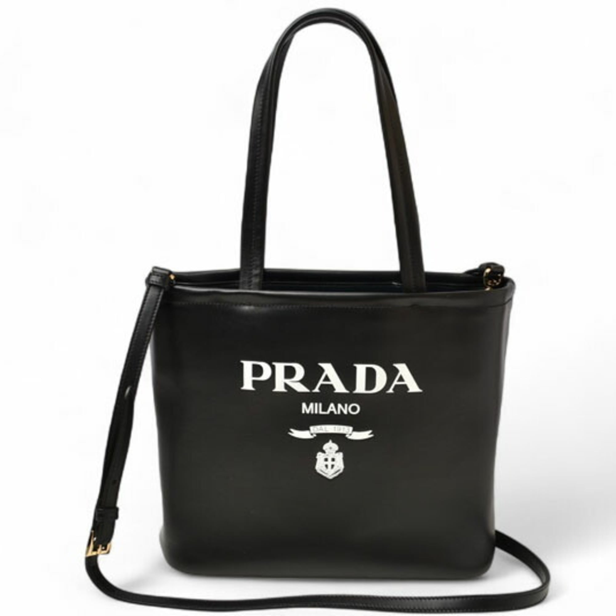 Prada 2-way tote/shoulder bag, 1BG507, in soft calf leather with strap — Like New