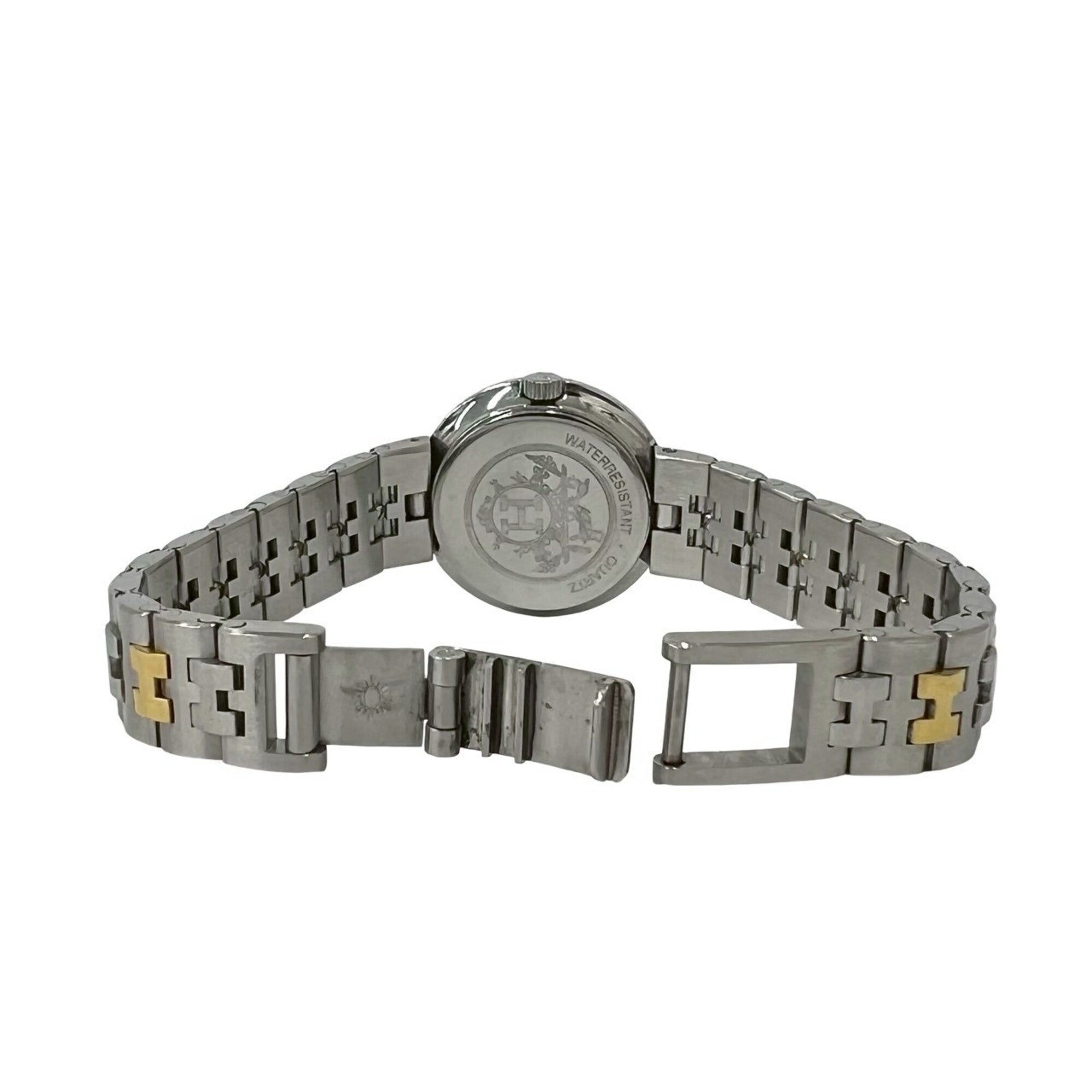 HERMES Vintage Clipper Stainless Steel Quartz Watch, Silver/Gold, 29391 — Good