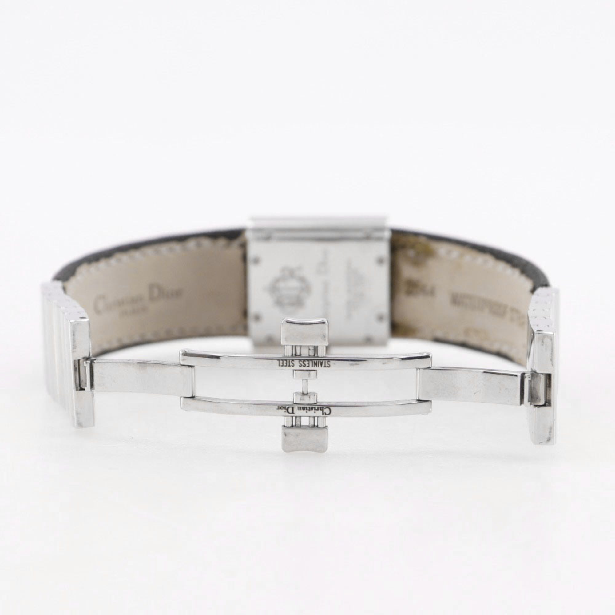 Christian Dior Riva Watch D80-100, Stainless Steel and Canvas, Quartz Movement, Analog Display, Silver Dial, Women's — Good