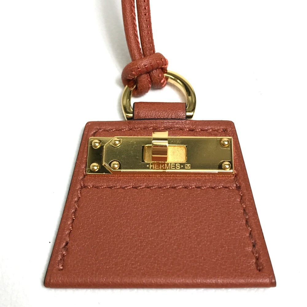HERMES Mon Petit Kelly PM Necklace Leather Women's Brown — New - Store Return