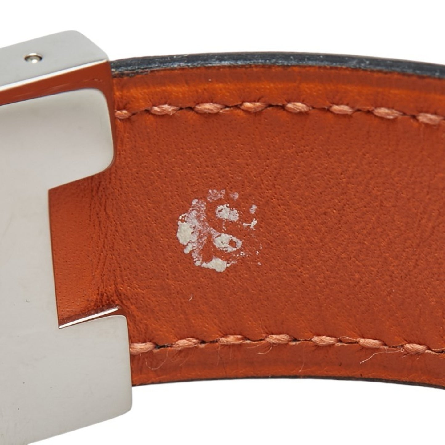 Hermes Lurie Reversible Bracelet Black Brown Swift Metal Women's HERMES