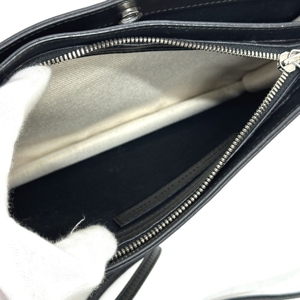 BALENCIAGA 528147 All-over print pochette bag, crossbody, shoulder leather, canvas, women's, white x black, like new — Like New
