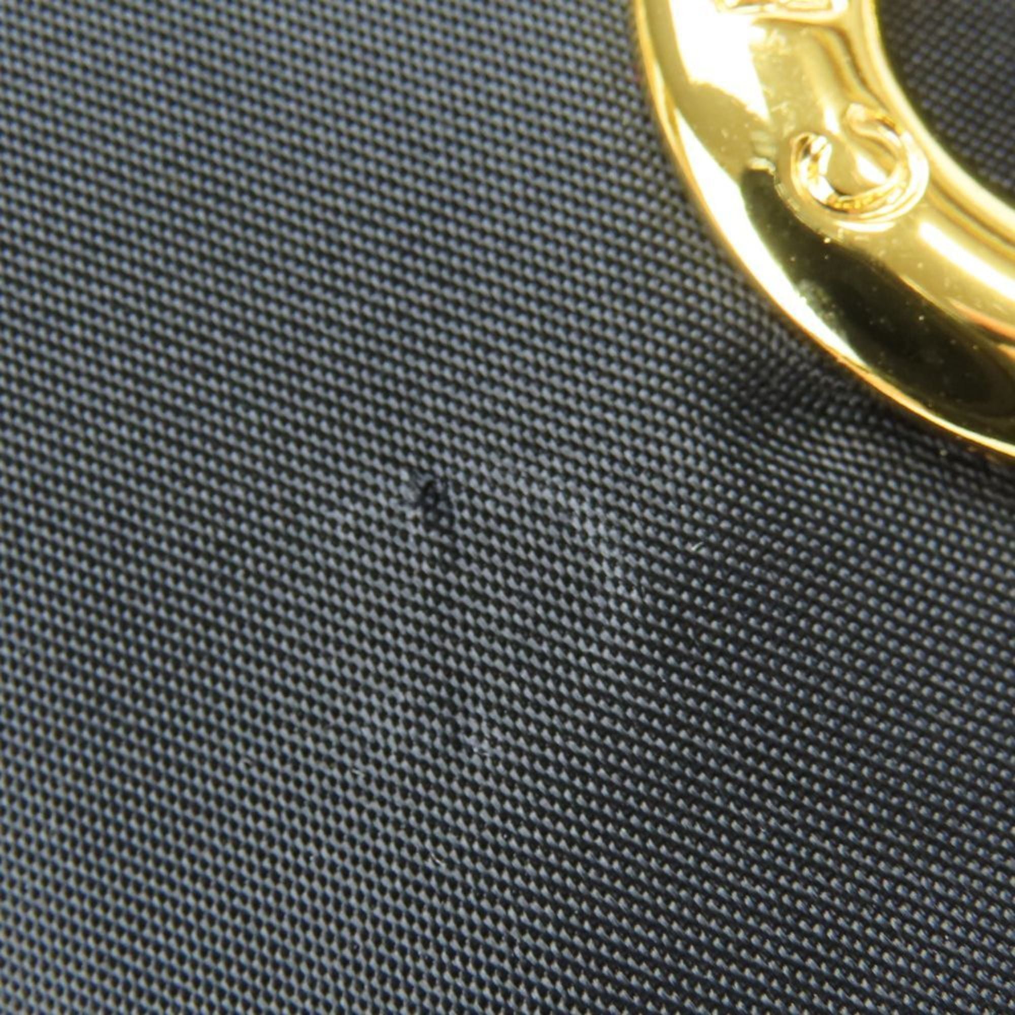 Celine Pouch Bag, Fur and Nylon, Black Circle, Women's, CELINE