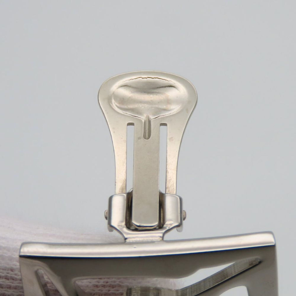 Salvatore Ferragamo earrings, metal silver square plated, for women.