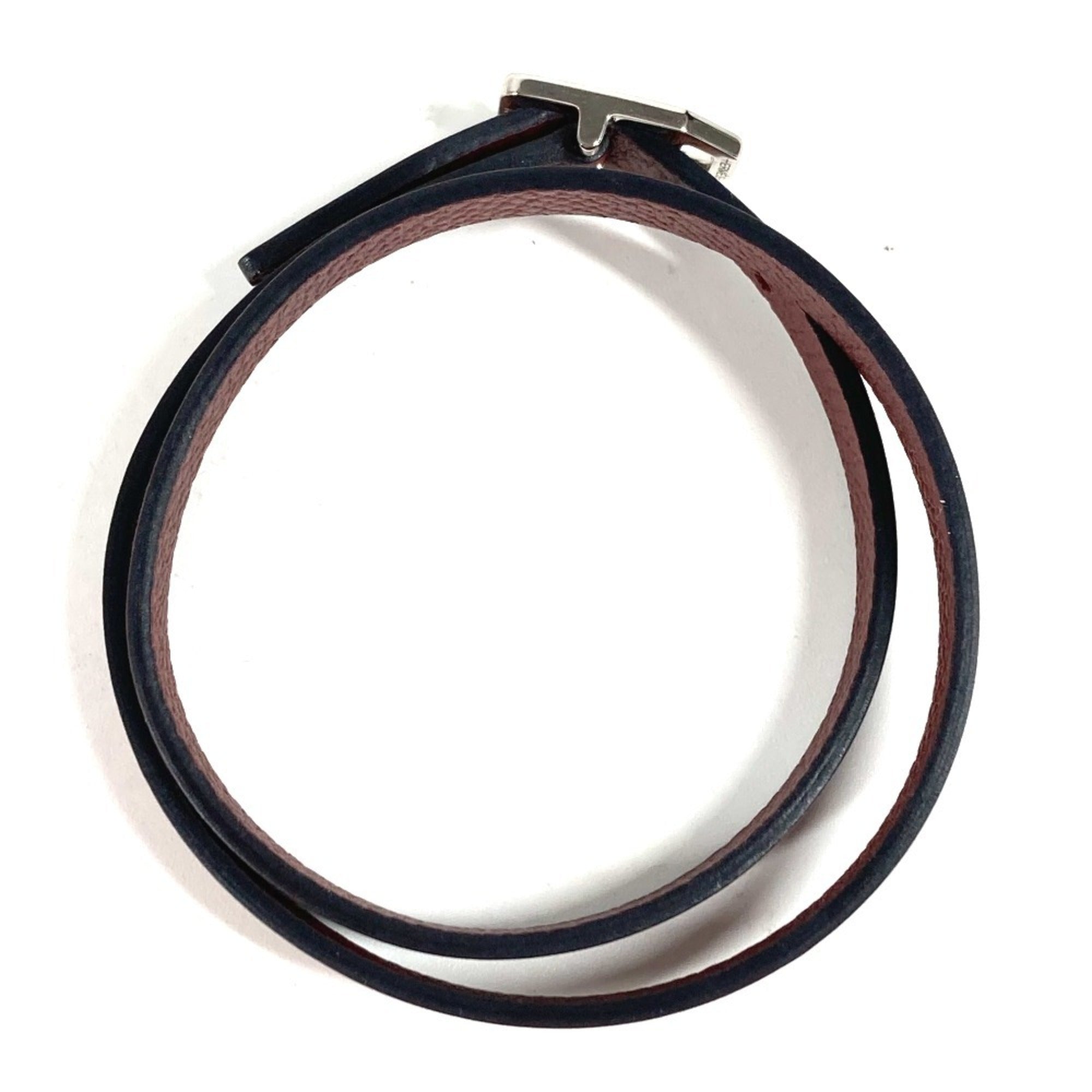 HERMES Paddock Double Tour Bracelet, Women's Leather Brown — Like New