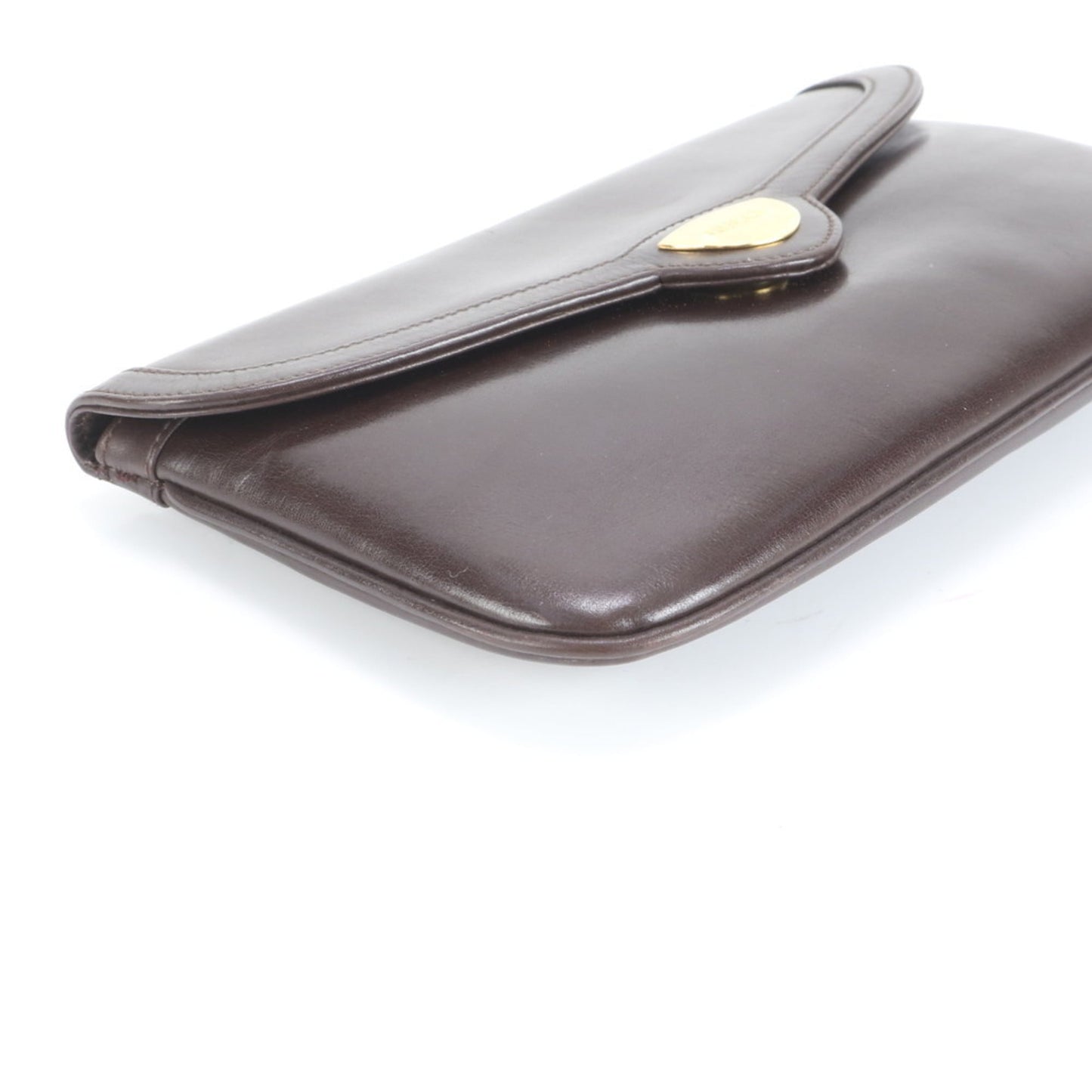 Gucci Leather Clutch Bag Pouch Brown Men's