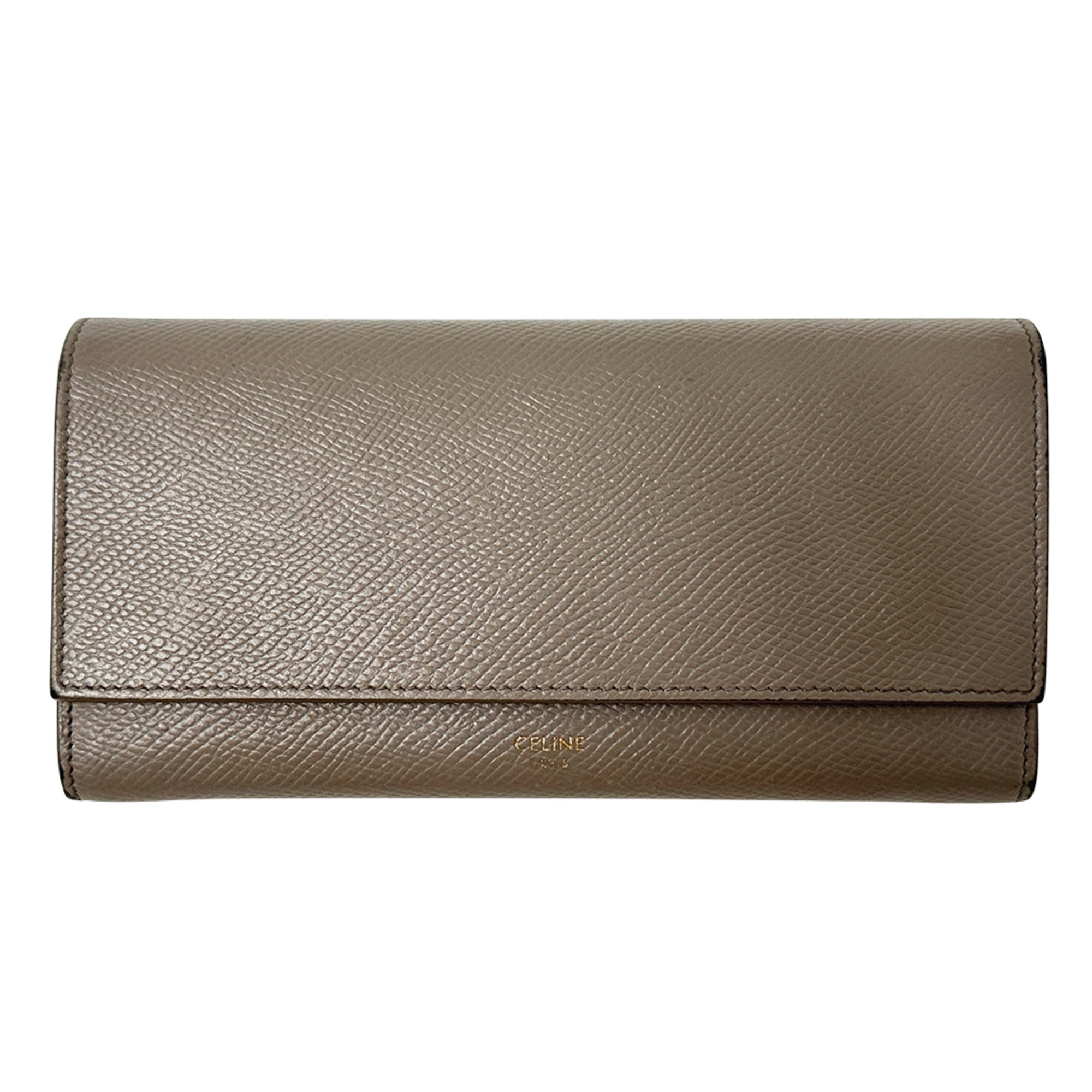 Celine Women's Long Wallet in Greige and Beige Leather