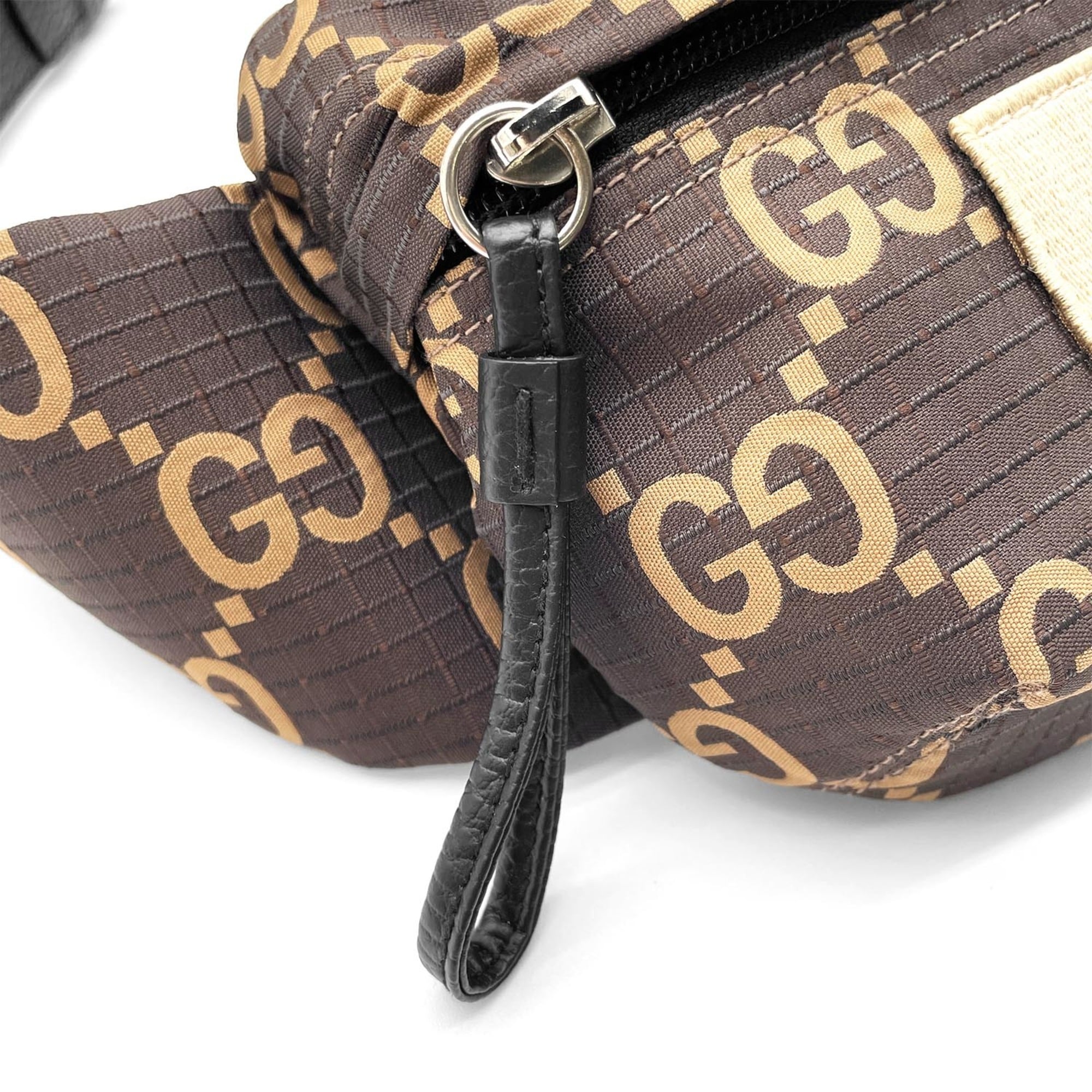 GUCCI GG Jacquard Ripstop Waist Bag Belt 767934 Nylon Brown Men's Women's — Like New