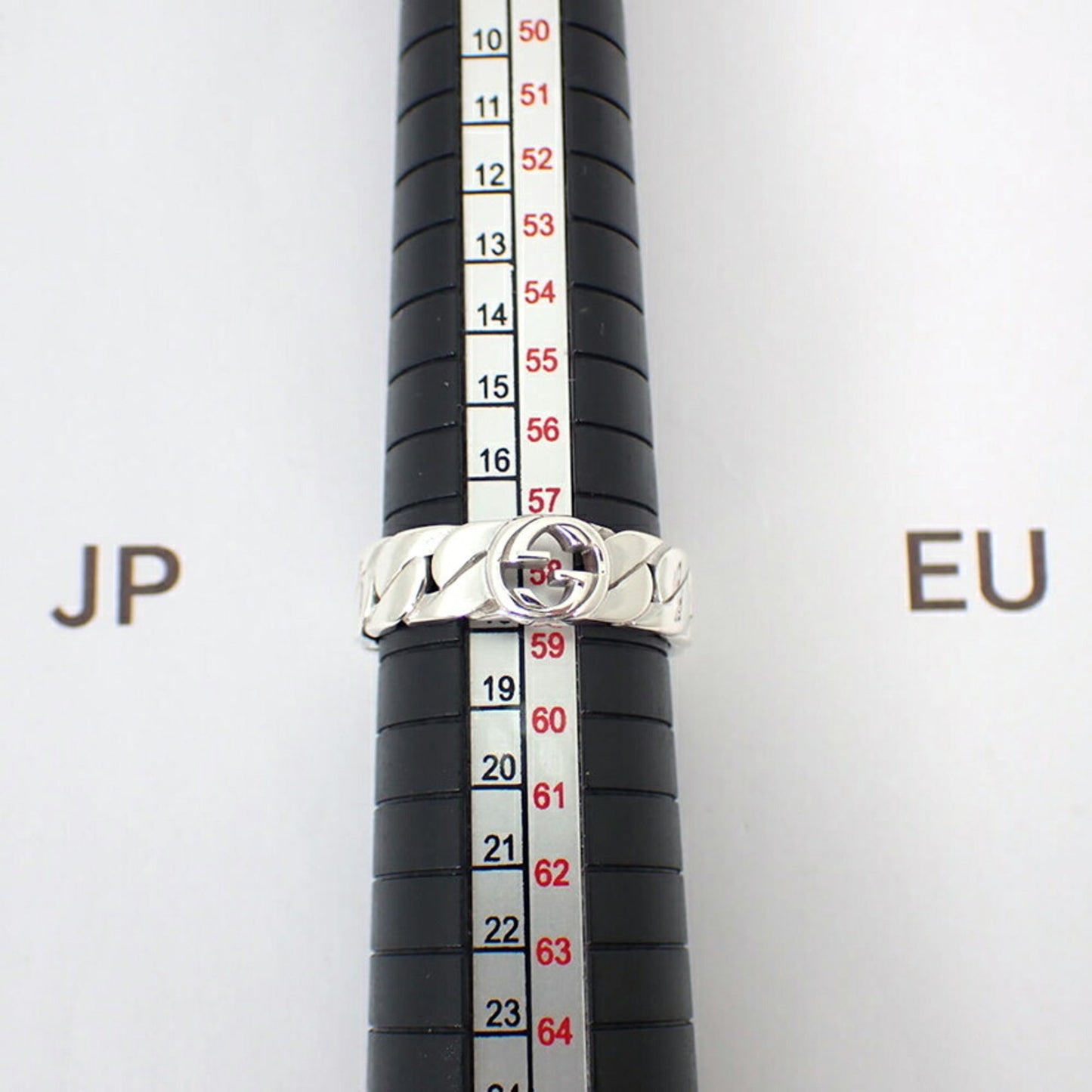 GUCCI 925 Interlocking G Ring, Size 18, j90-6