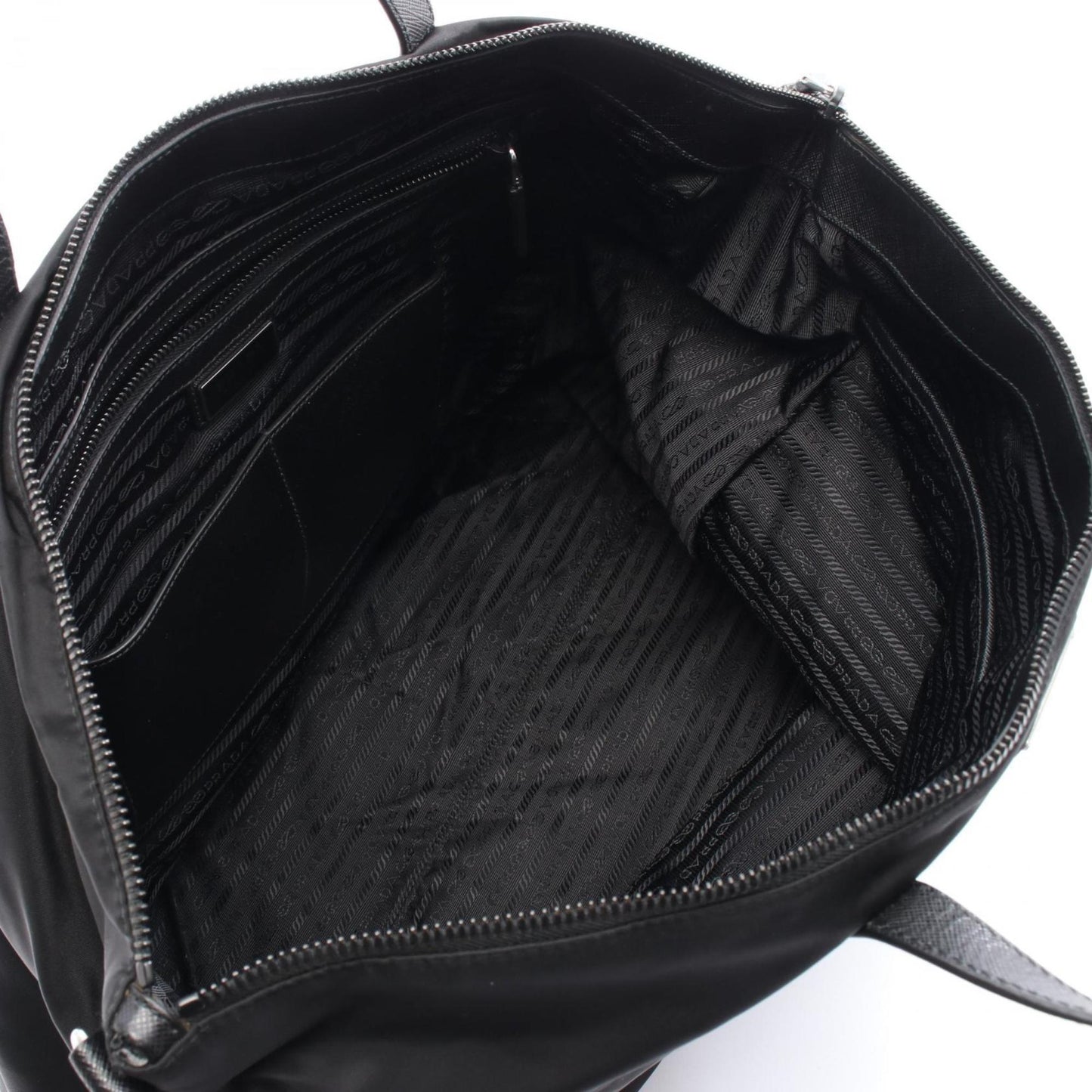 Prada PRADA Tote Bag in Nylon and Saffiano Leather, Black, Women's, 2VG024