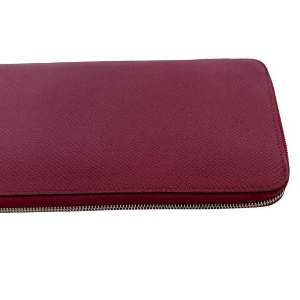Hermès Round Long Wallet Azap Silkin f-24824 Bordeaux Leather Epson N Stamp HERMES Pink Wine Red Women's