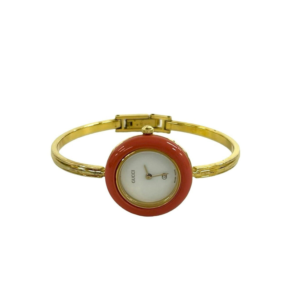 GUCCI Vintage Changeable Bezel Sherry Line GP Watch Wristwatch Gold 30660 — Good