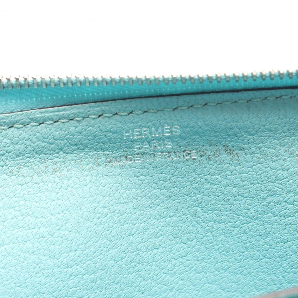 Hermes Hermès Azap Long Round Wallet in Taurillon Clemence Leather, Blue, for Women