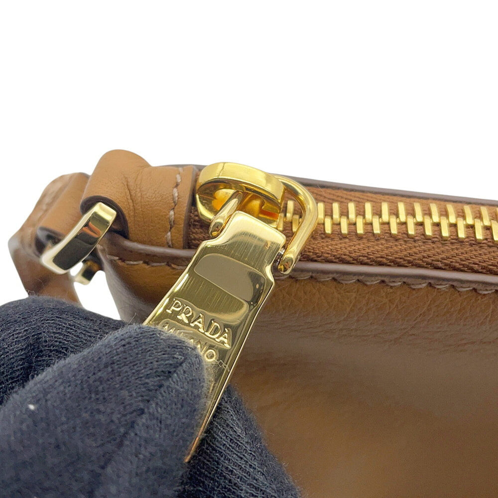 Prada Shoulder Bag Triangle Soft Grain Leather 1BC238 PRADA Handbag — Like New