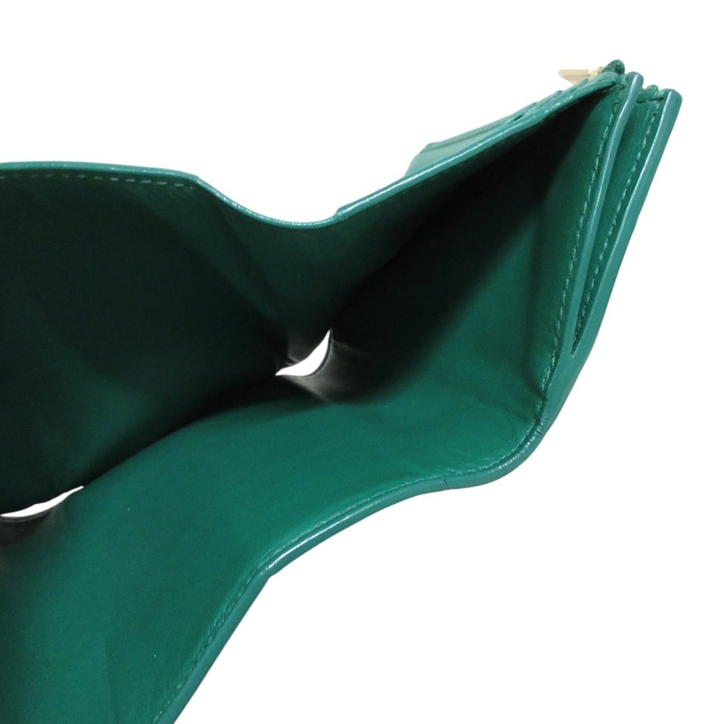 BOTTEGA VENETA Cassette Maxi Intrecciato Compact Wallet, Tri-fold Green, Women's