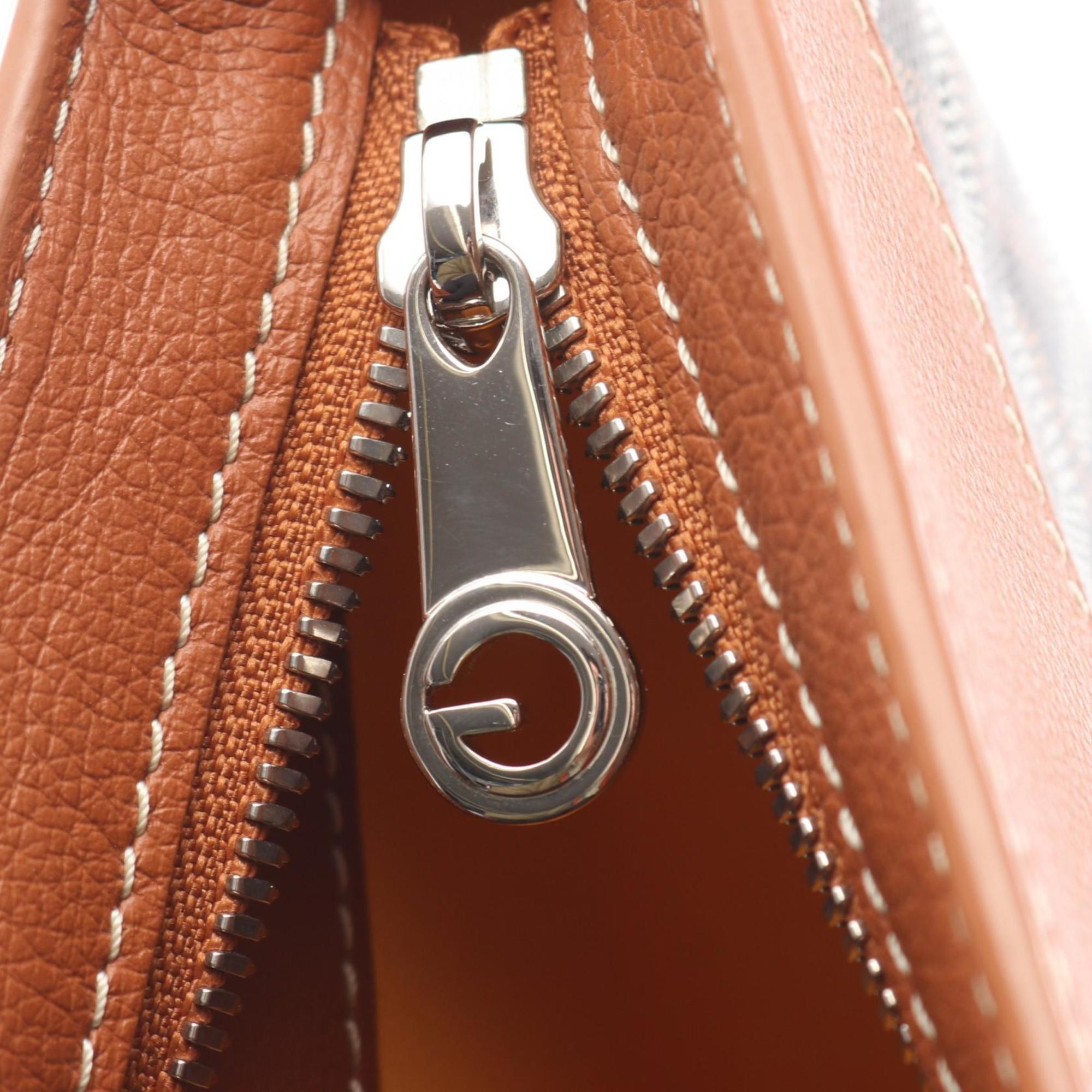 Goyard Hirondelle Shoulder Bag, Coated Canvas and Leather, Women's, Brown, Black, White, HIRONDPMLTY01CL03P