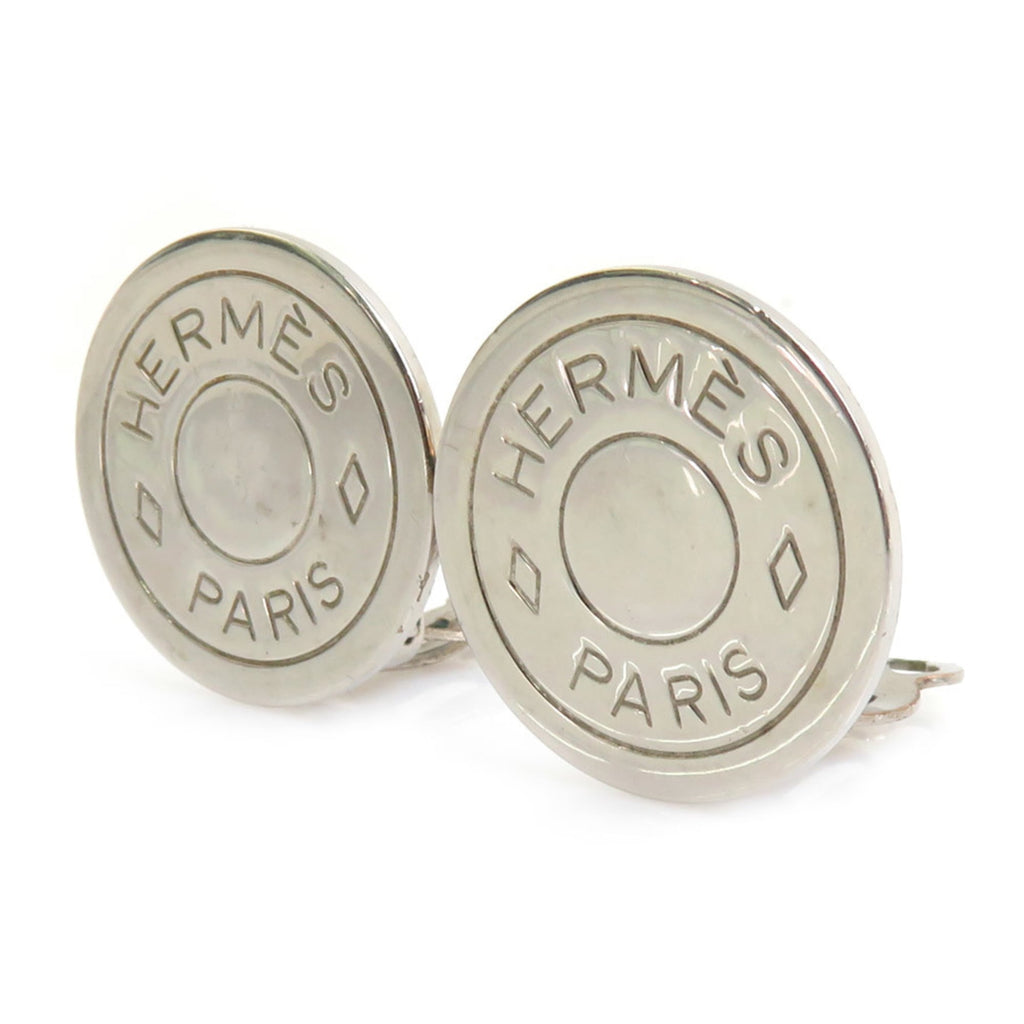 Hermes Hermès Serie Metal Silver Earrings for Women, Free Shipping, e61531a