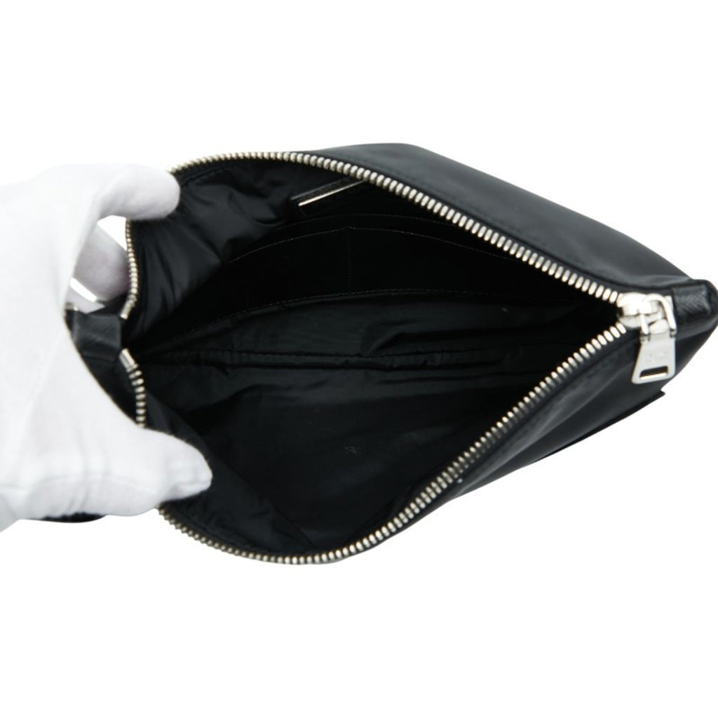 Prada Monkey Robot Clutch Bag, Second Black, Multicolored Nylon, Saffiano Leather, Men's PRADA