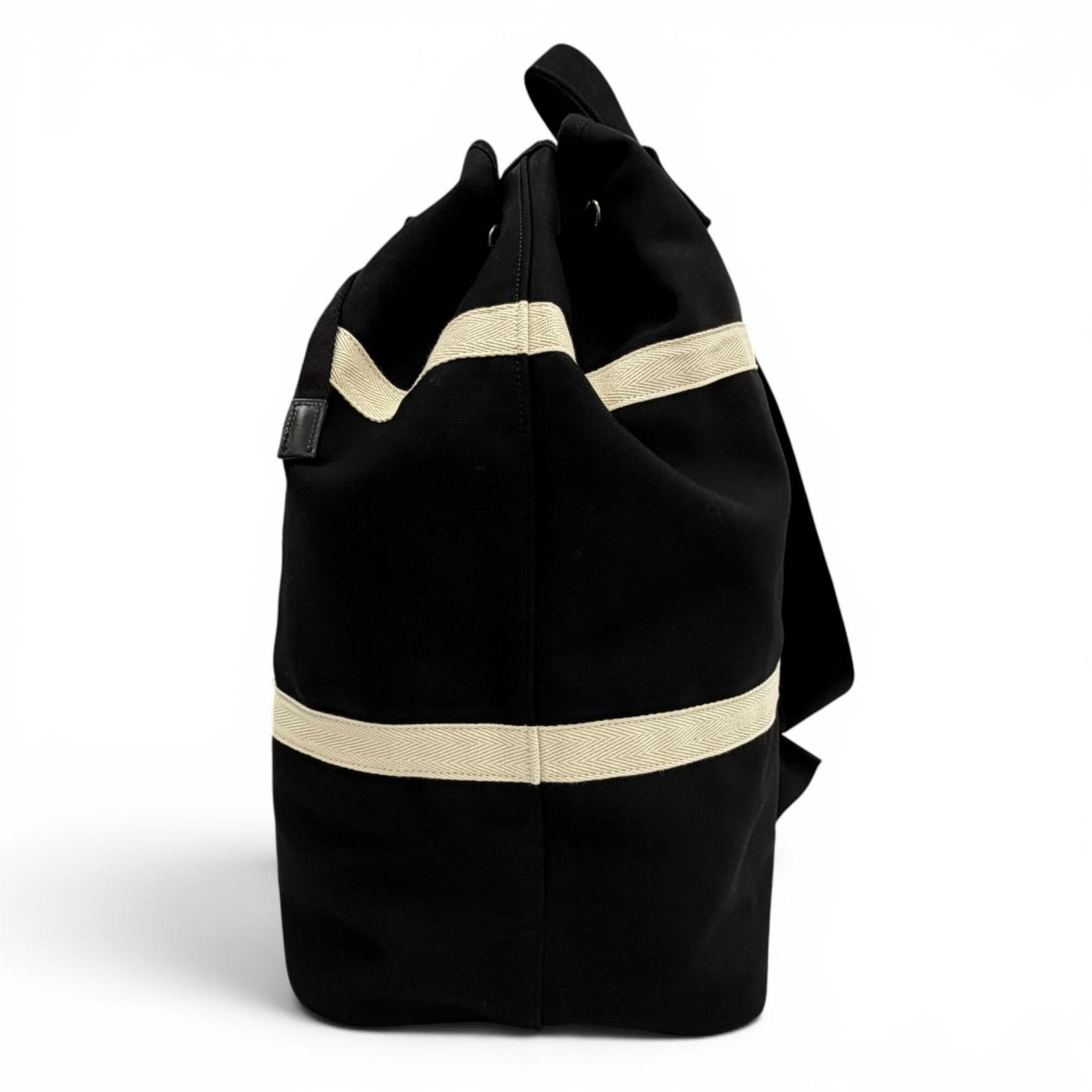 Yves Saint Laurent SAINT LAURENT PARIS 734682 Canvas Leather Rive Gauche Sling Bag with Pouch, One-Shoulder Bag, Black, Made in Italy, Men's, Dust — Like New