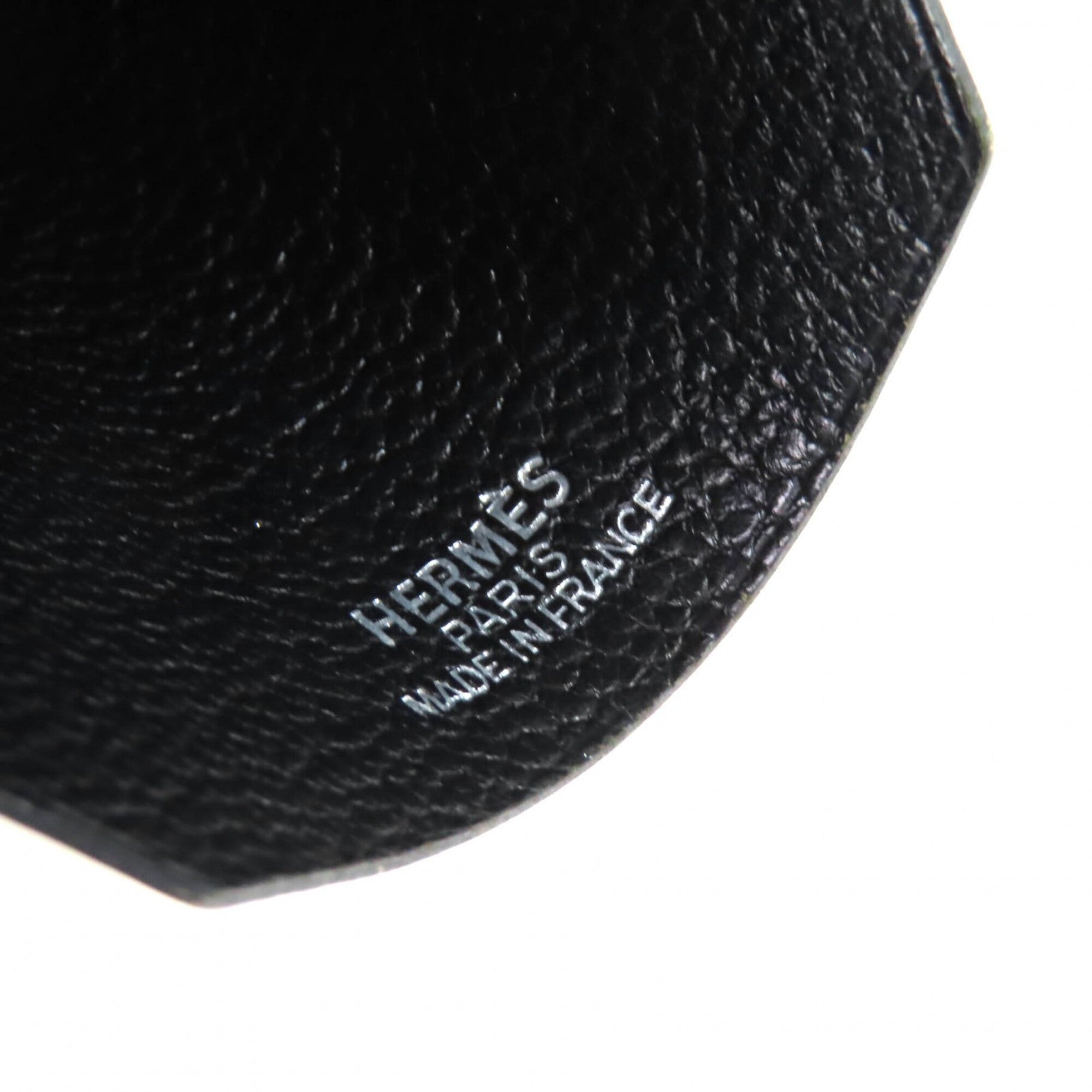 HERMES Vintage Margiela Era Clochette Leather Necklace, Black with Silver Hardware, □B Stamp, Comes Box, Made in France, Women's — Like New