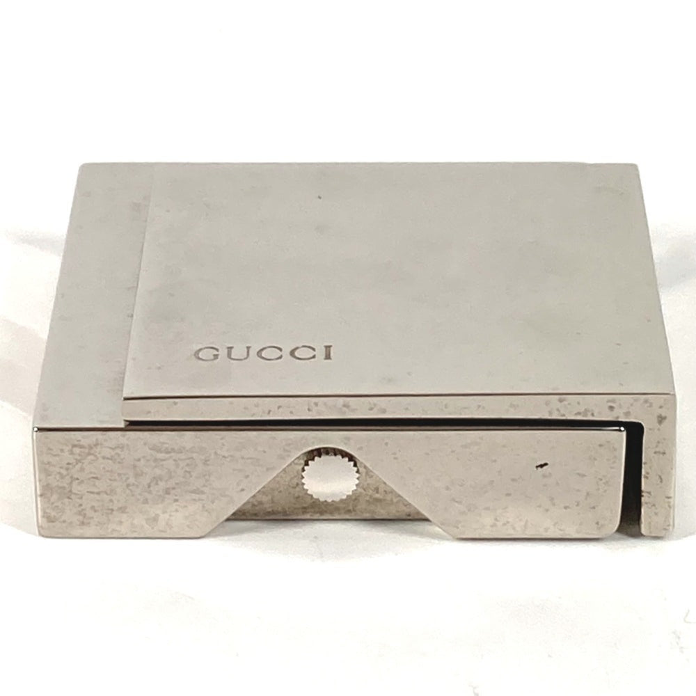 GUCCI REF0840 Logo Travel Watch Interior Table Clock SS Men's Women's Silver — Good