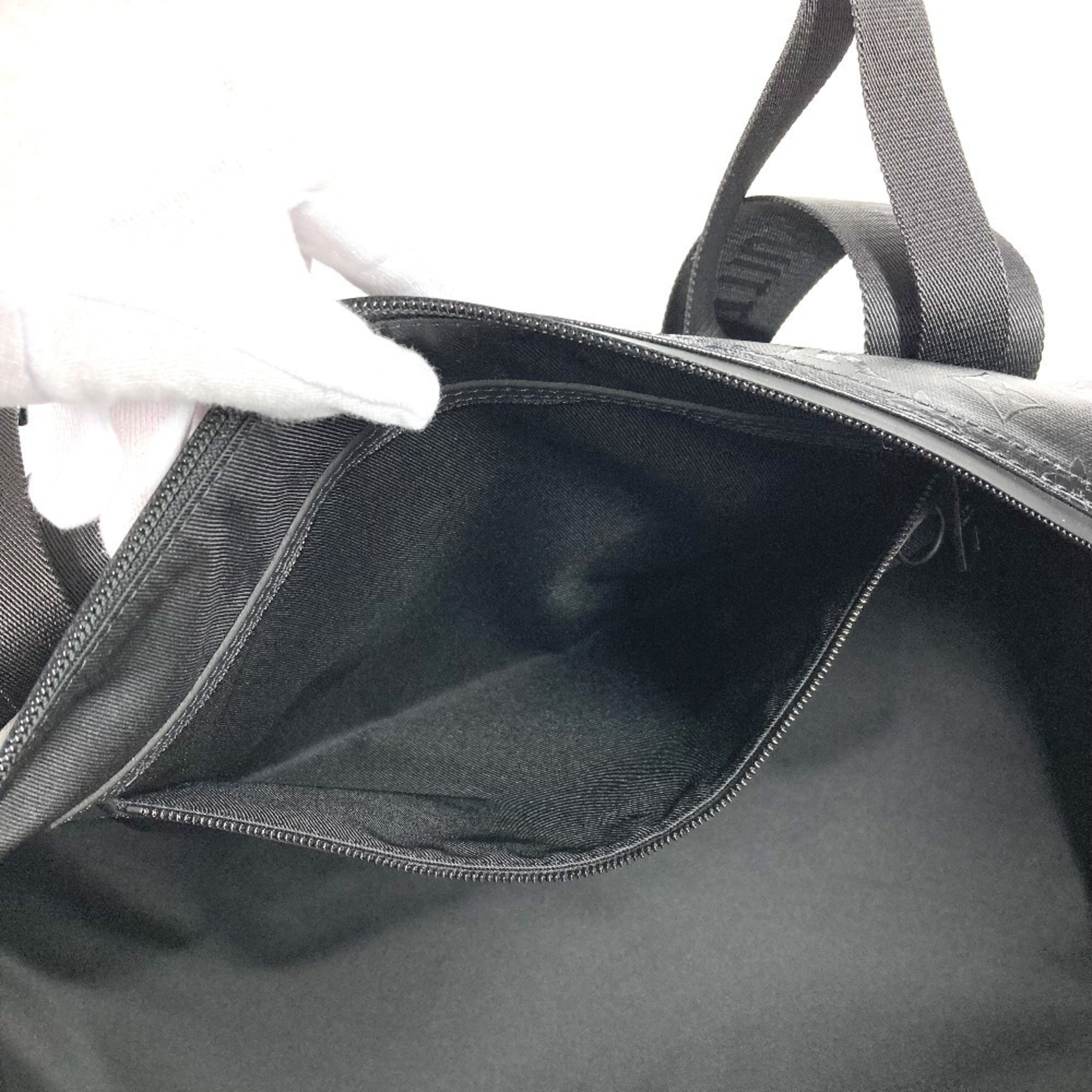 LOUIS VUITTON M23786 LV SKI Monogram Storm Keepall 55 Travel Bag, 2-Way Shoulder Bag/Boston Leather, Men's/Women's, Black, Like New — Like New