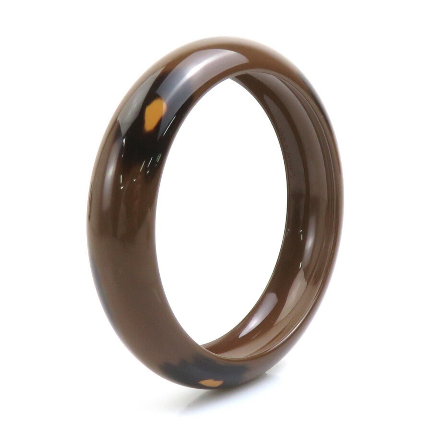 Hermes HERMES Bangle Bracelet Lacquer Wood Brown Women's e60230g