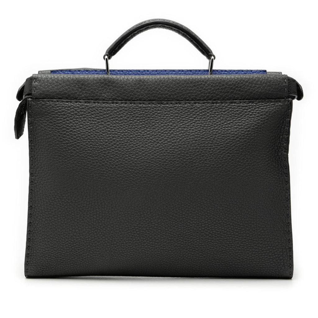 FENDI Selleria Peekaboo Fit Business Briefcase 7VA406 Gray Leather Men's