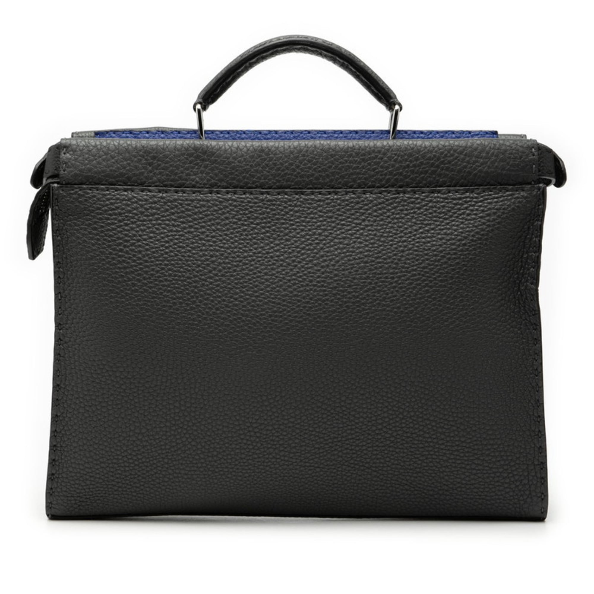 FENDI Selleria Peekaboo Fit Business Briefcase 7VA406 Gray Leather Men's